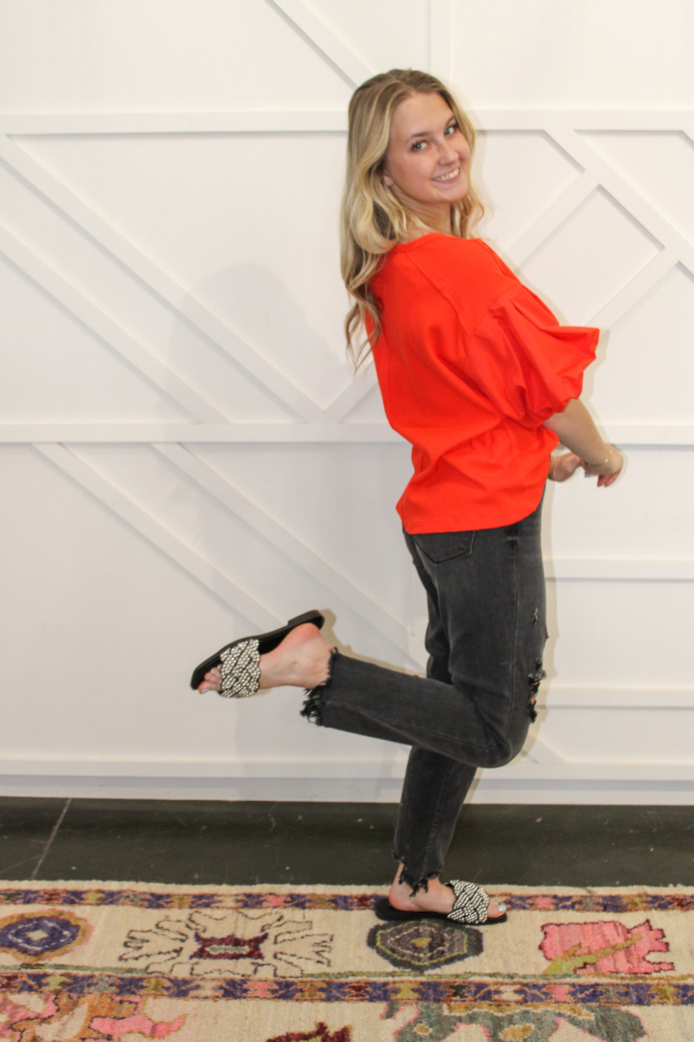 HW Black Destroyed Boyfriend Jeans