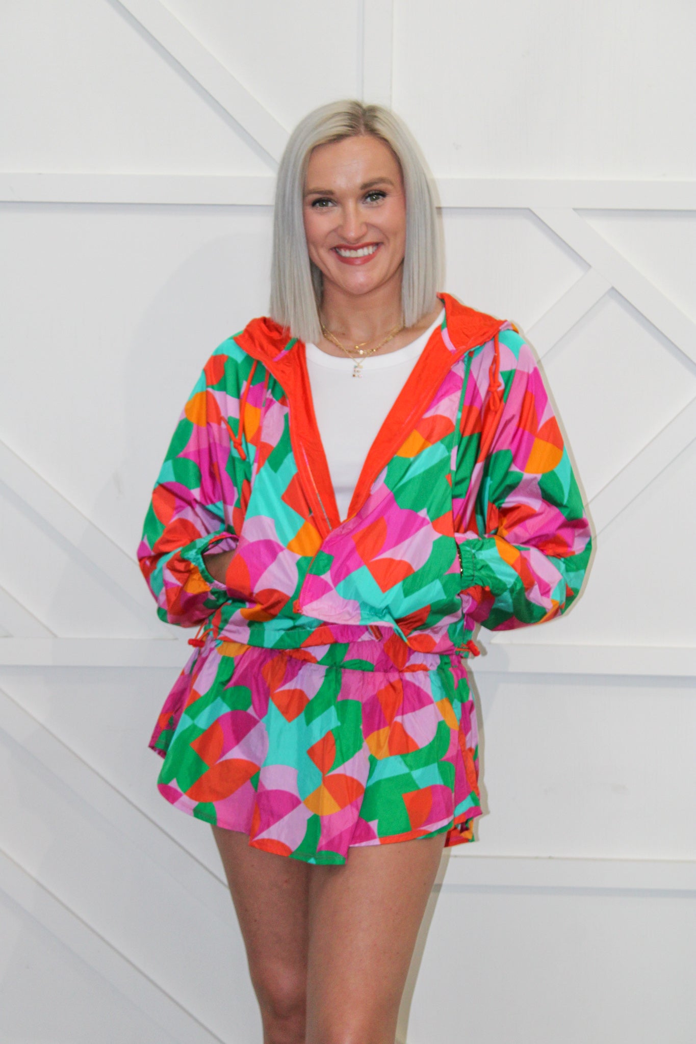 Rainbow Zip Up Hooded Jacket