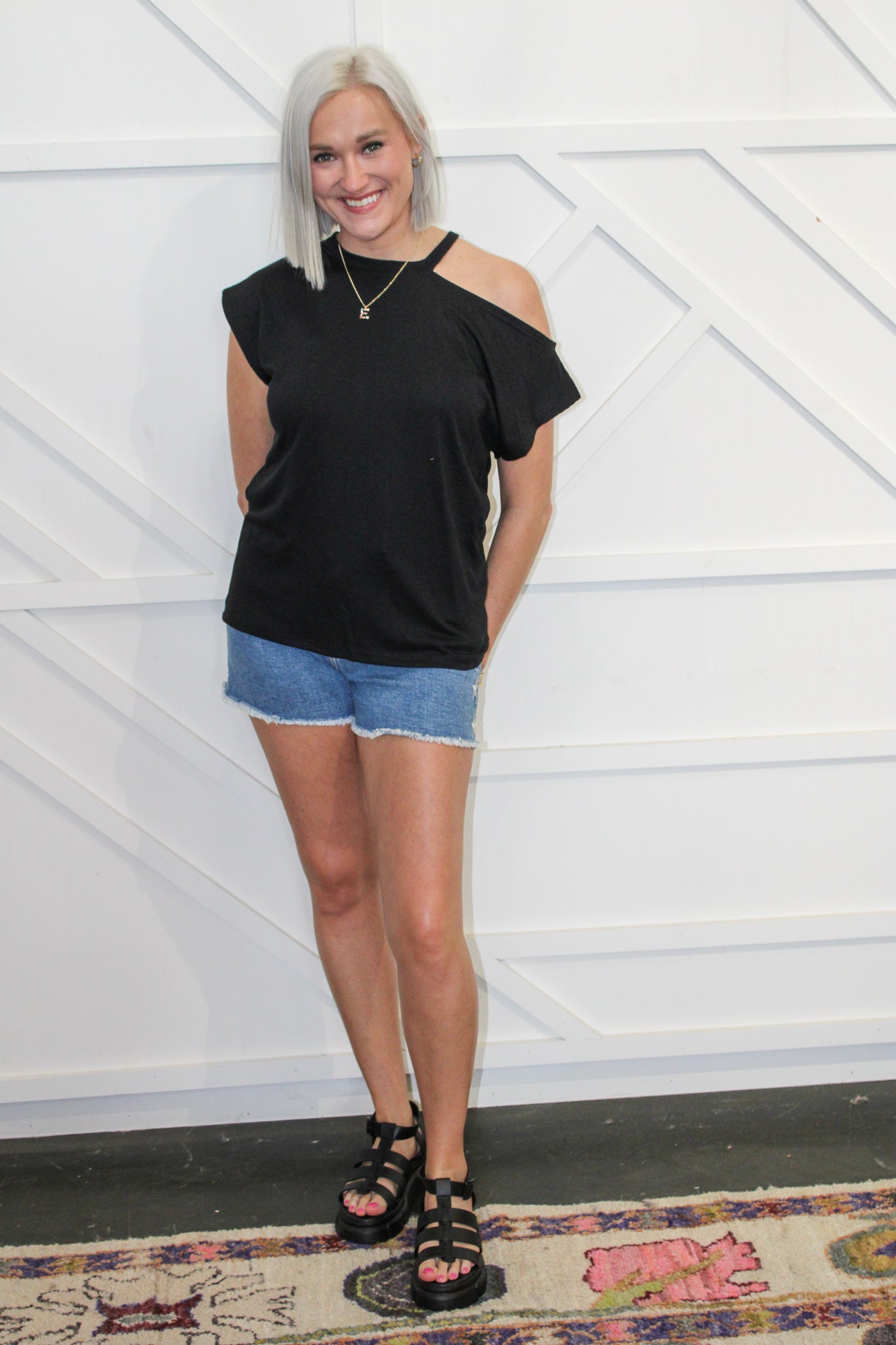 Luna Ribbed Cut Out Top