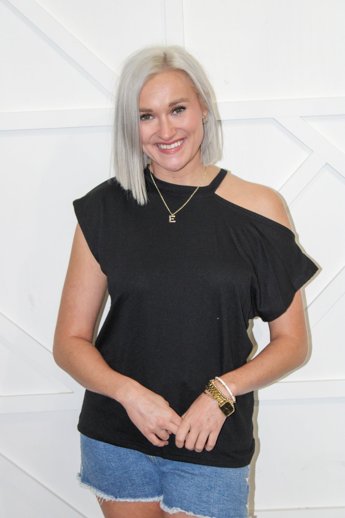 Luna Ribbed Cut Out Top