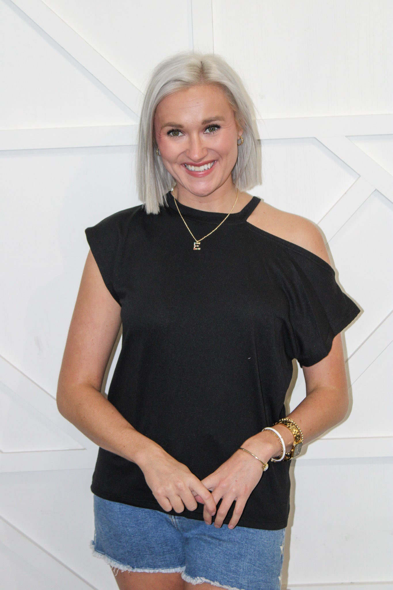 Luna Ribbed Cut Out Top