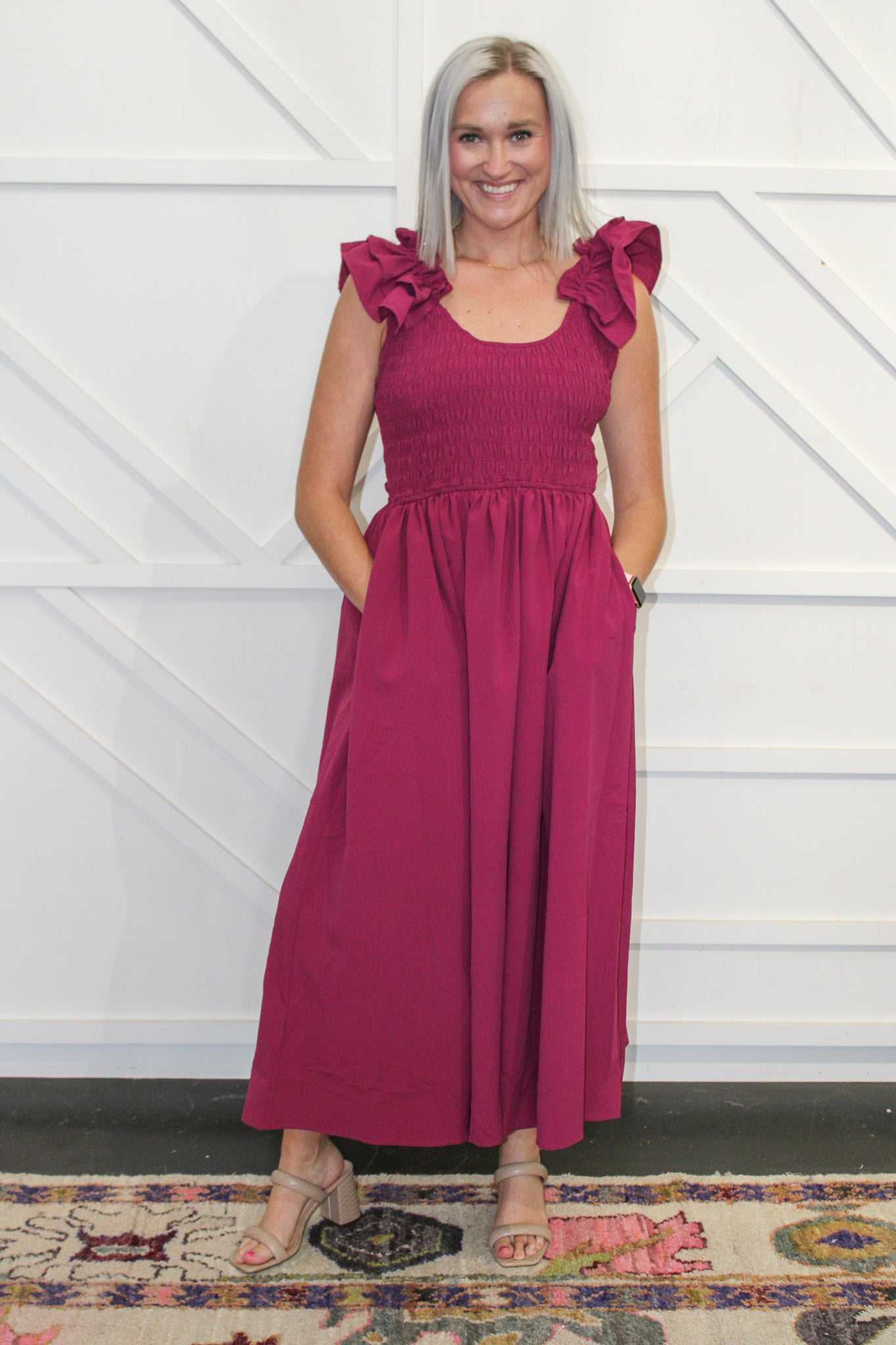 Anastasia Smocked Midi Dress
