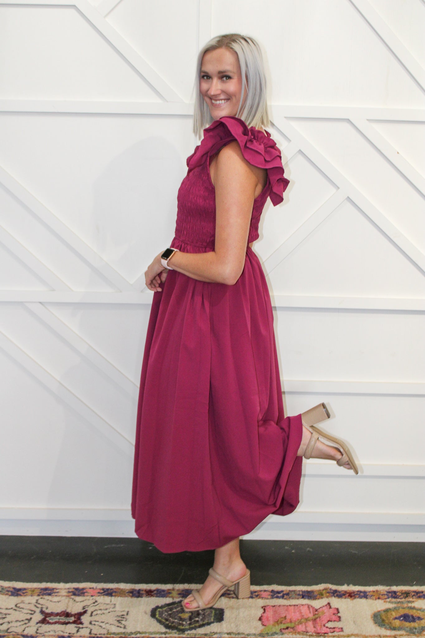 Anastasia Smocked Midi Dress