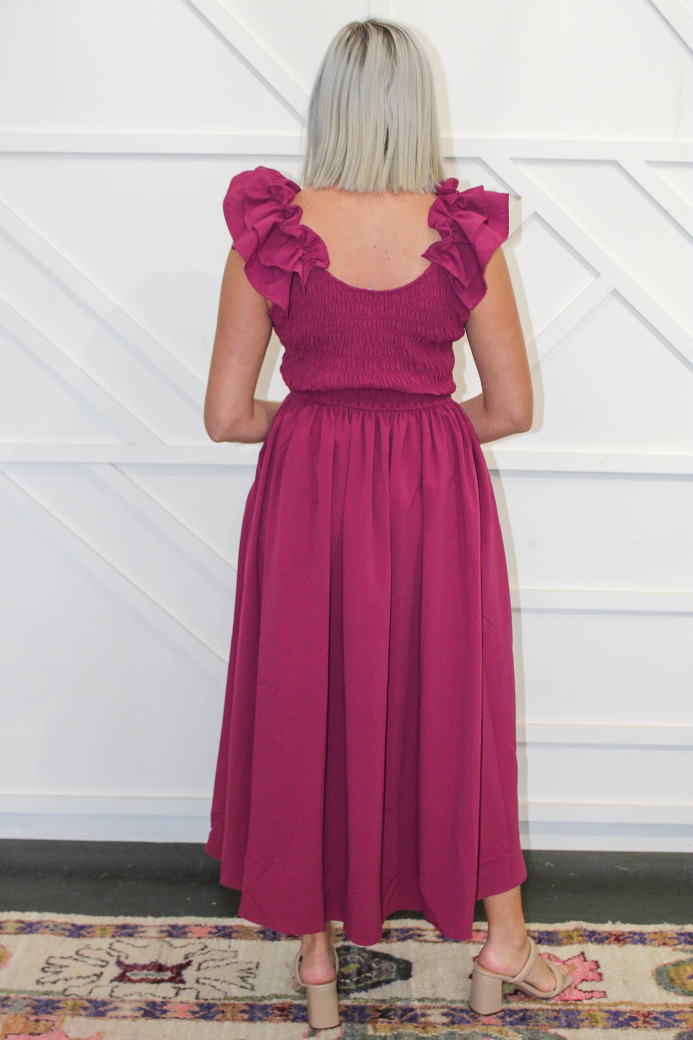 Anastasia Smocked Midi Dress