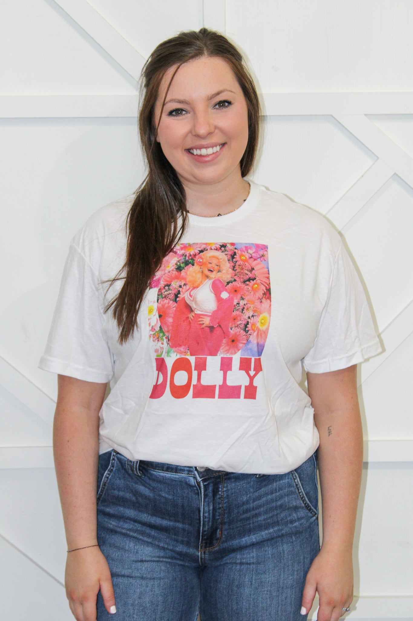 Dolly Flowers Tee w/ Bling