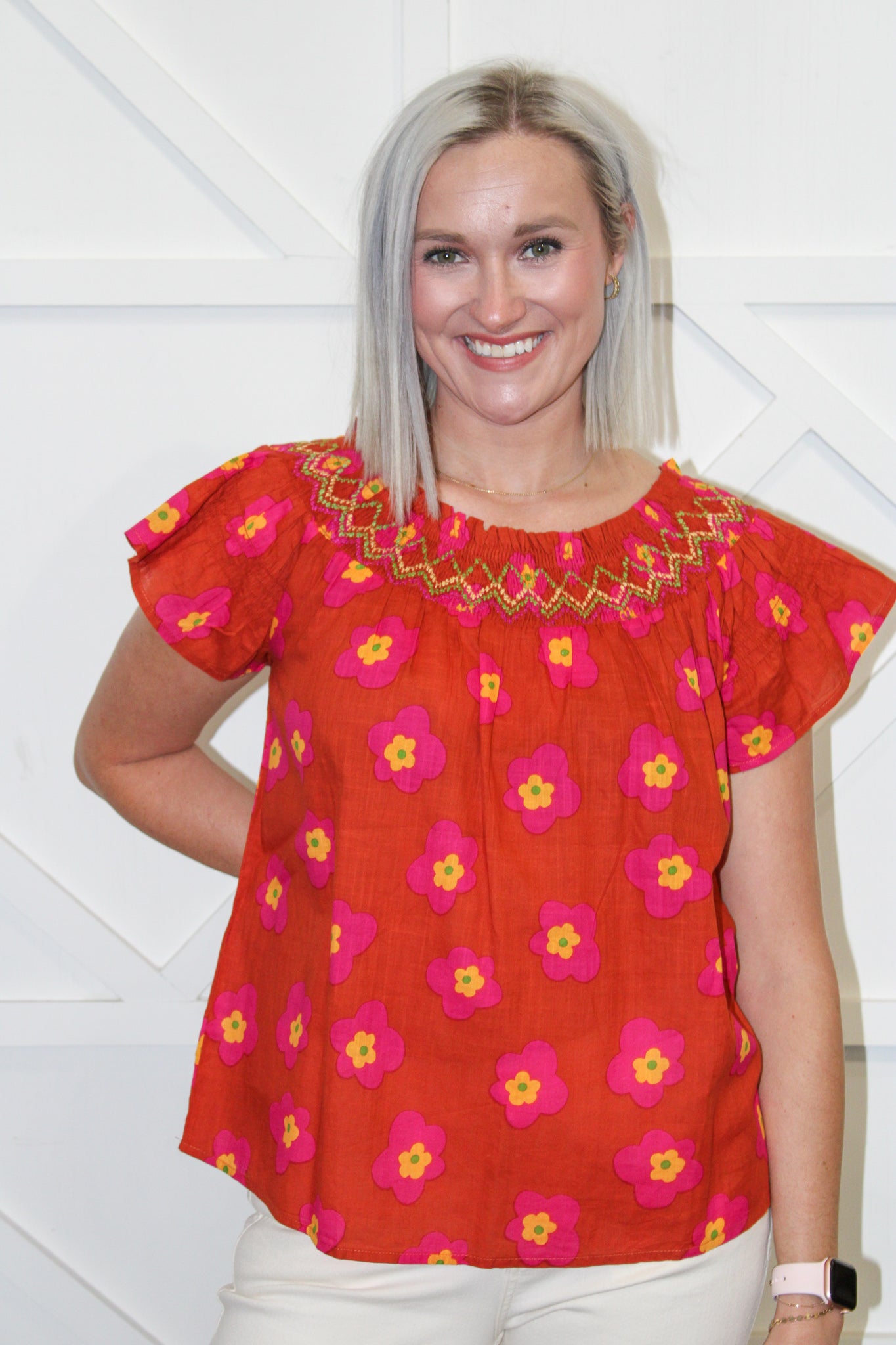 Pop Smocked Top