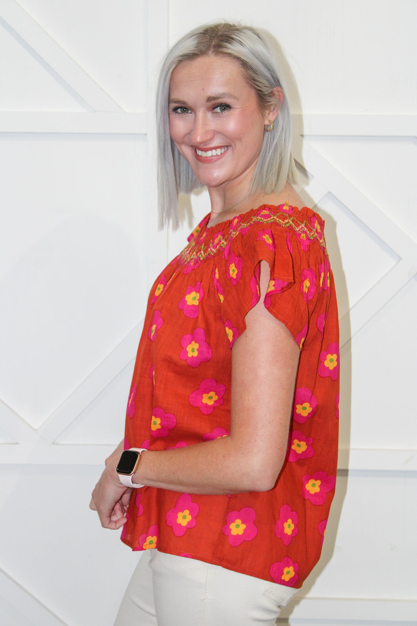 Pop Smocked Top