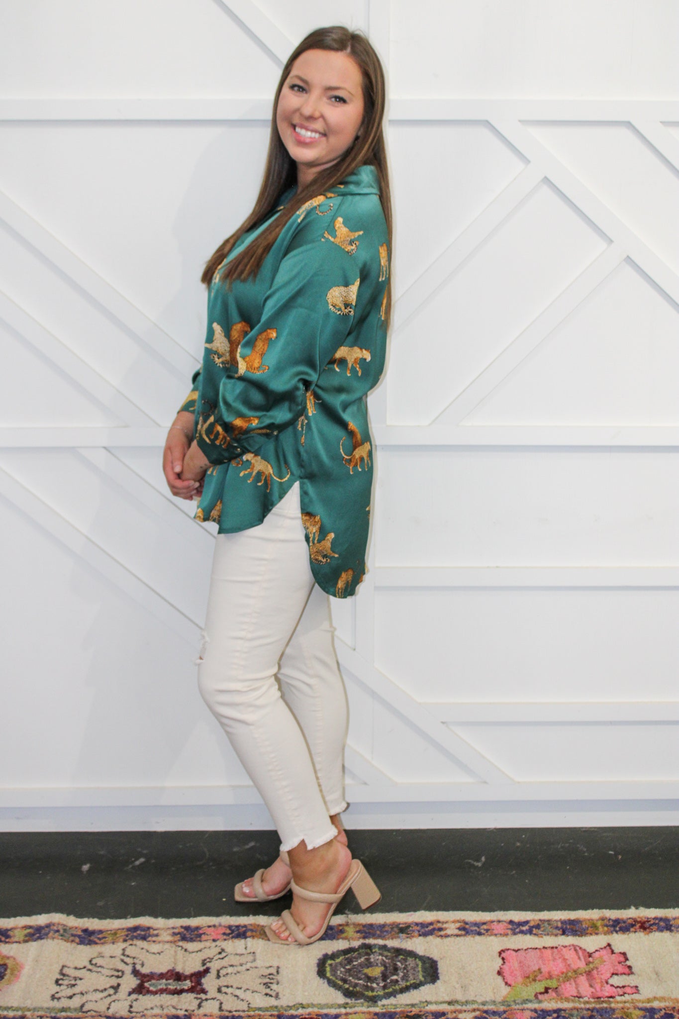 Leopard Print Button Down Top