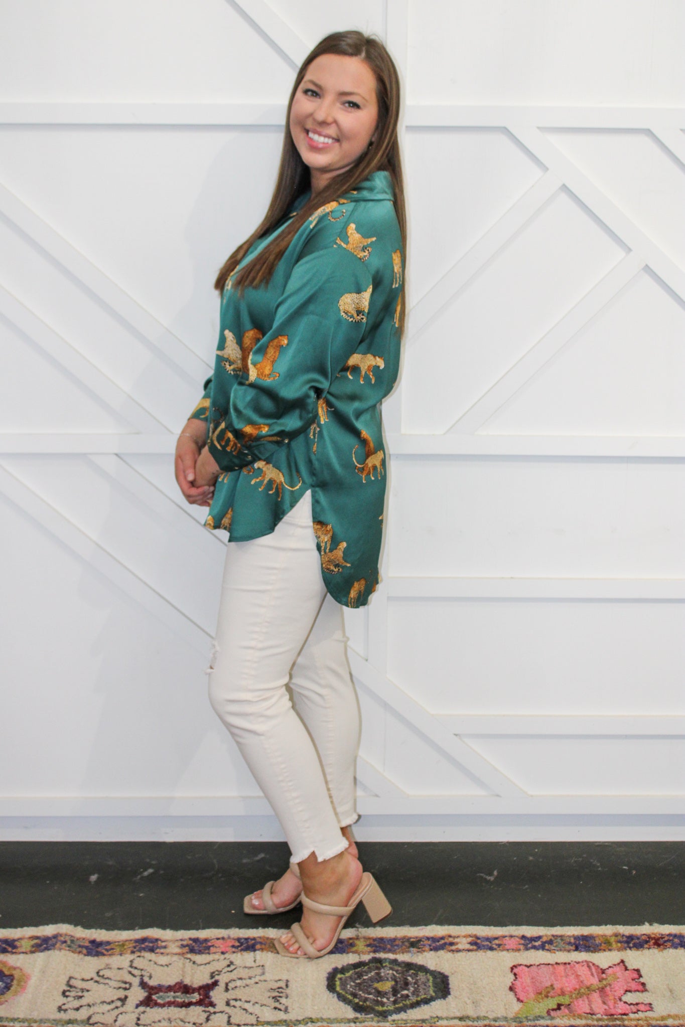 Leopard Print Button Down Top