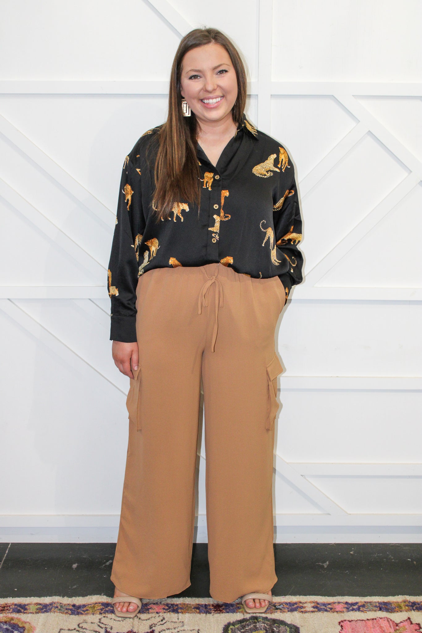 Leopard Print Button Down Top