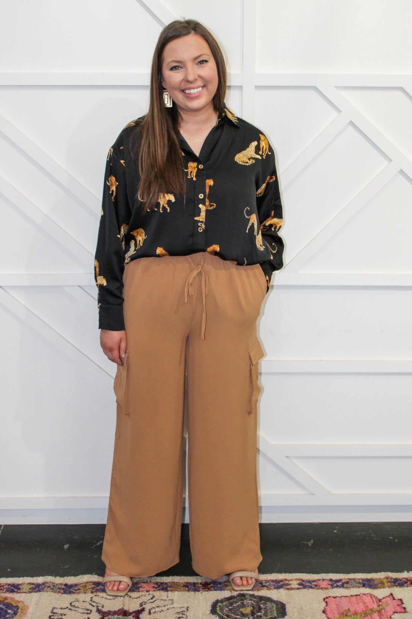 Leopard Print Button Down Top