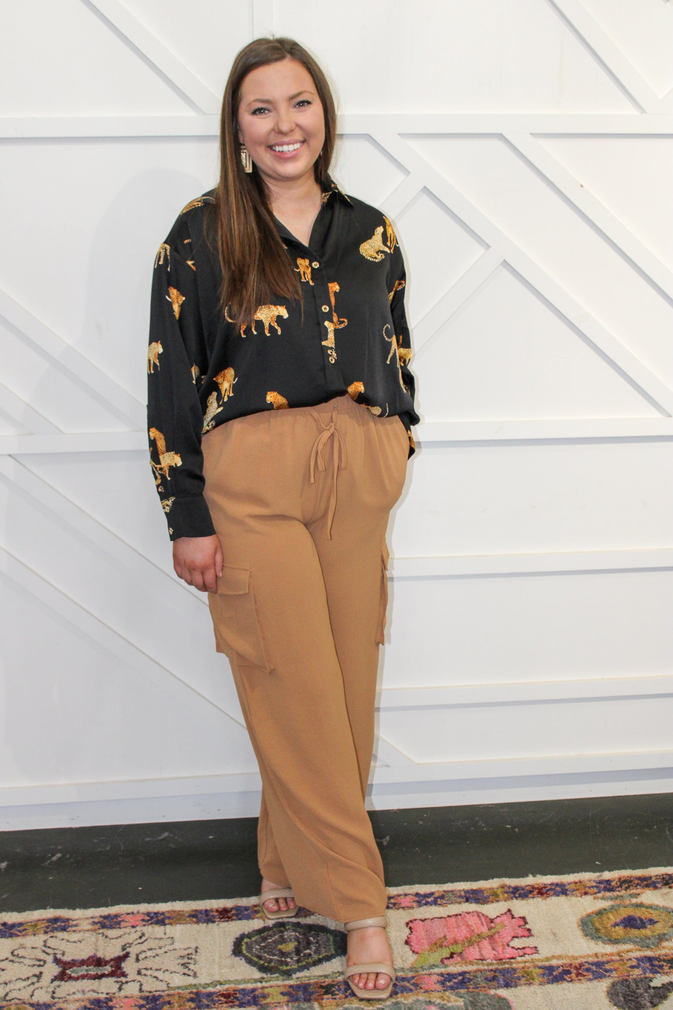 Leopard Print Button Down Top