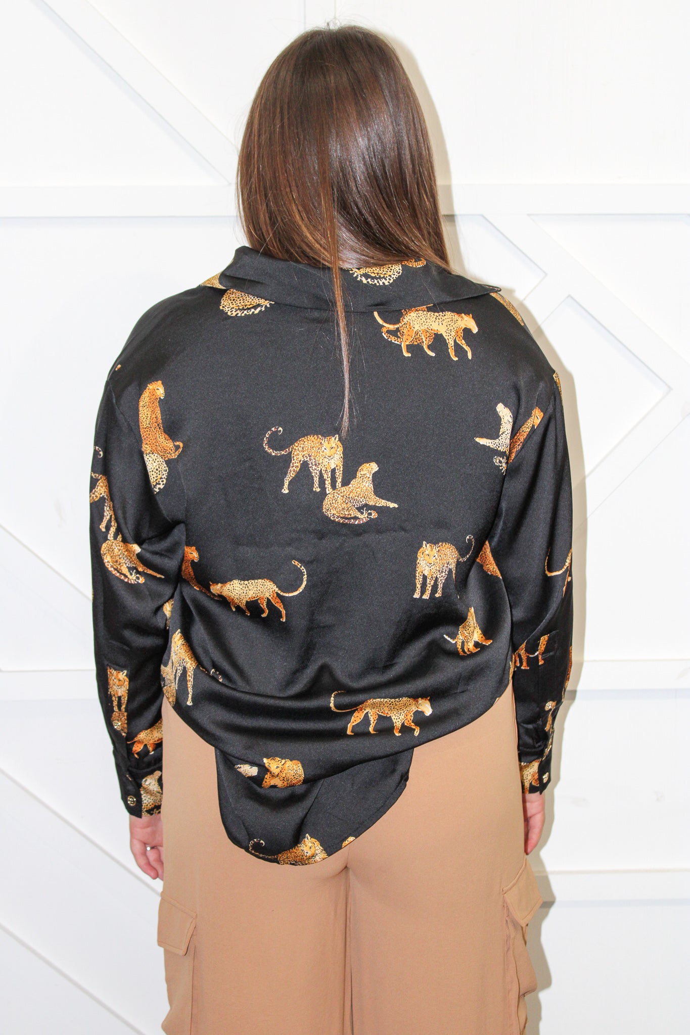 Leopard Print Button Down Top