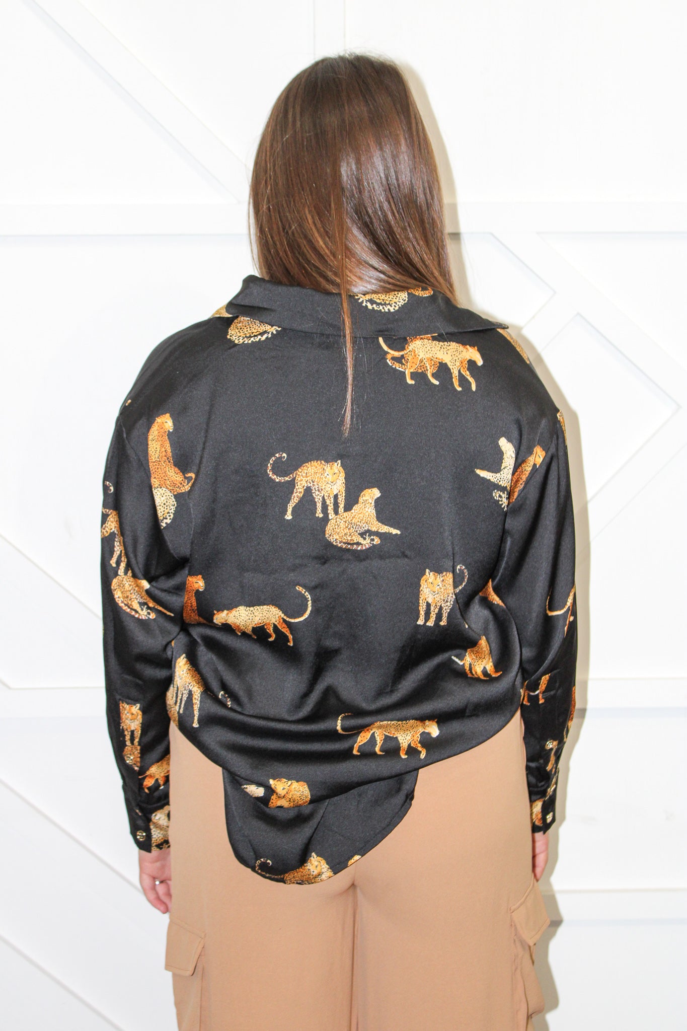 Leopard Print Button Down Top