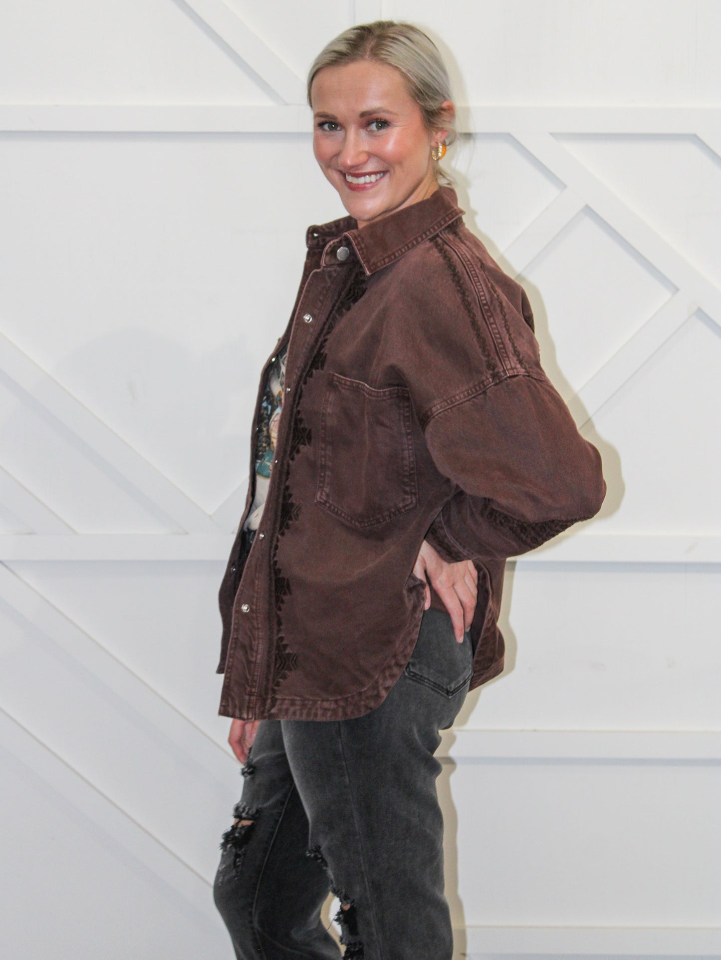 Gina Embroidered Shacket