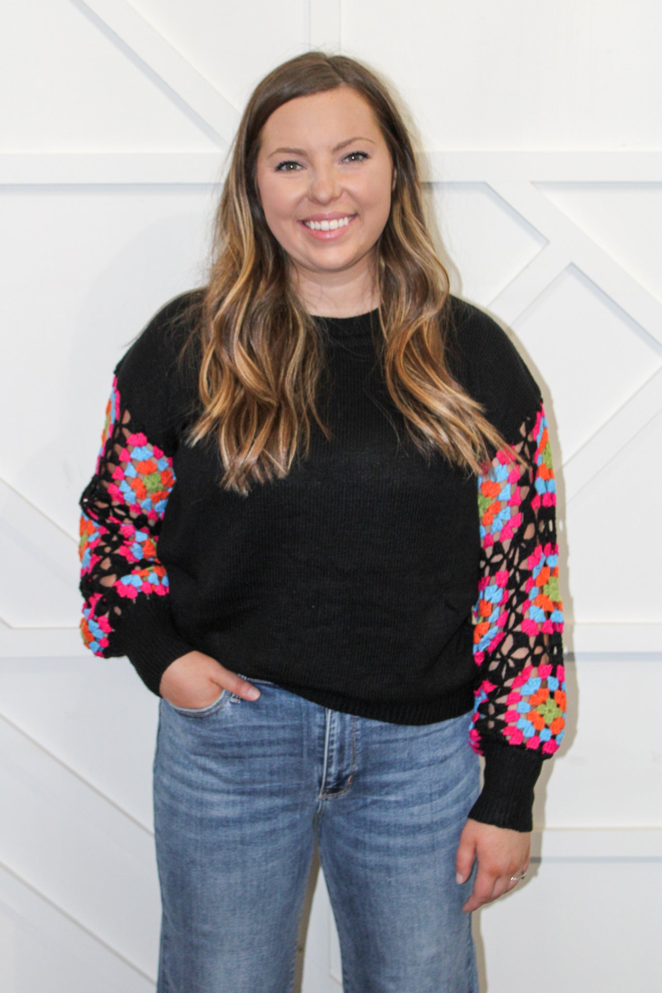 Crochet Sleeve Sweater