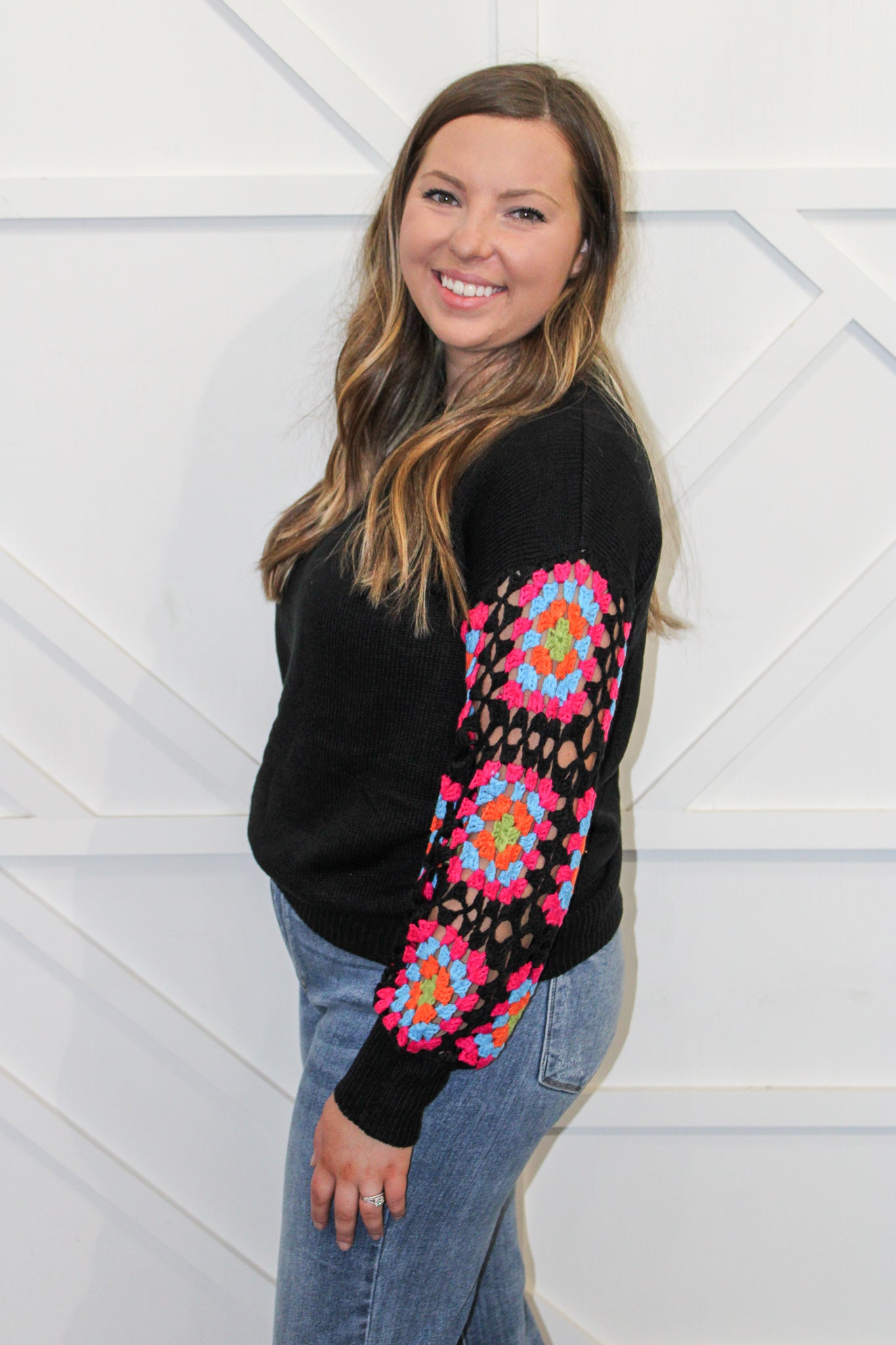 Crochet Sleeve Sweater
