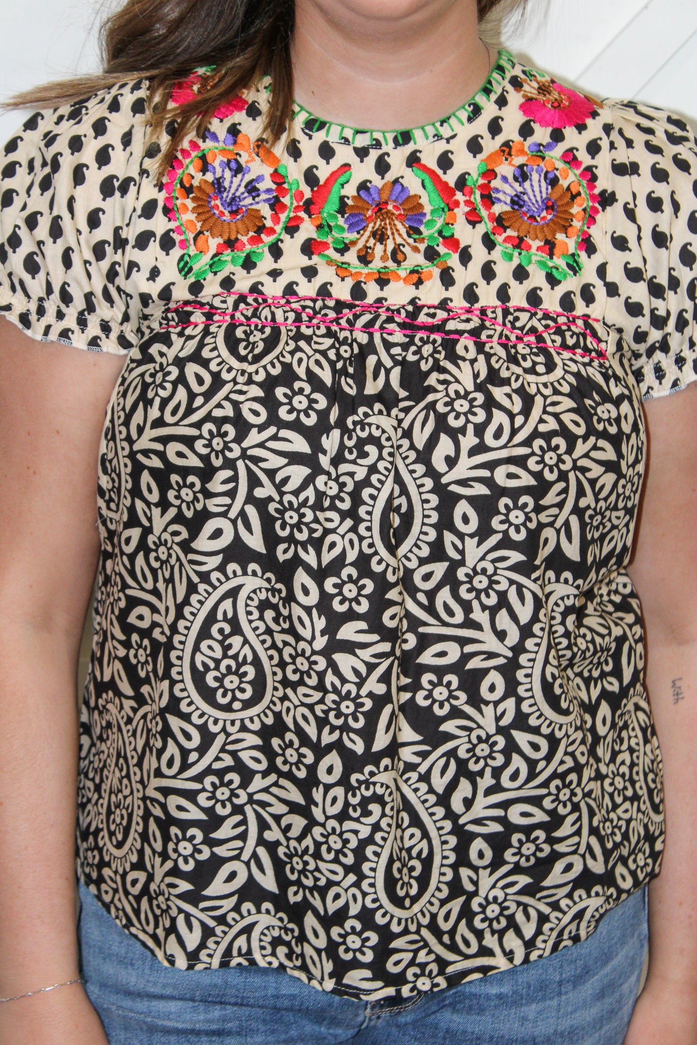 Regina Paisley Print Top