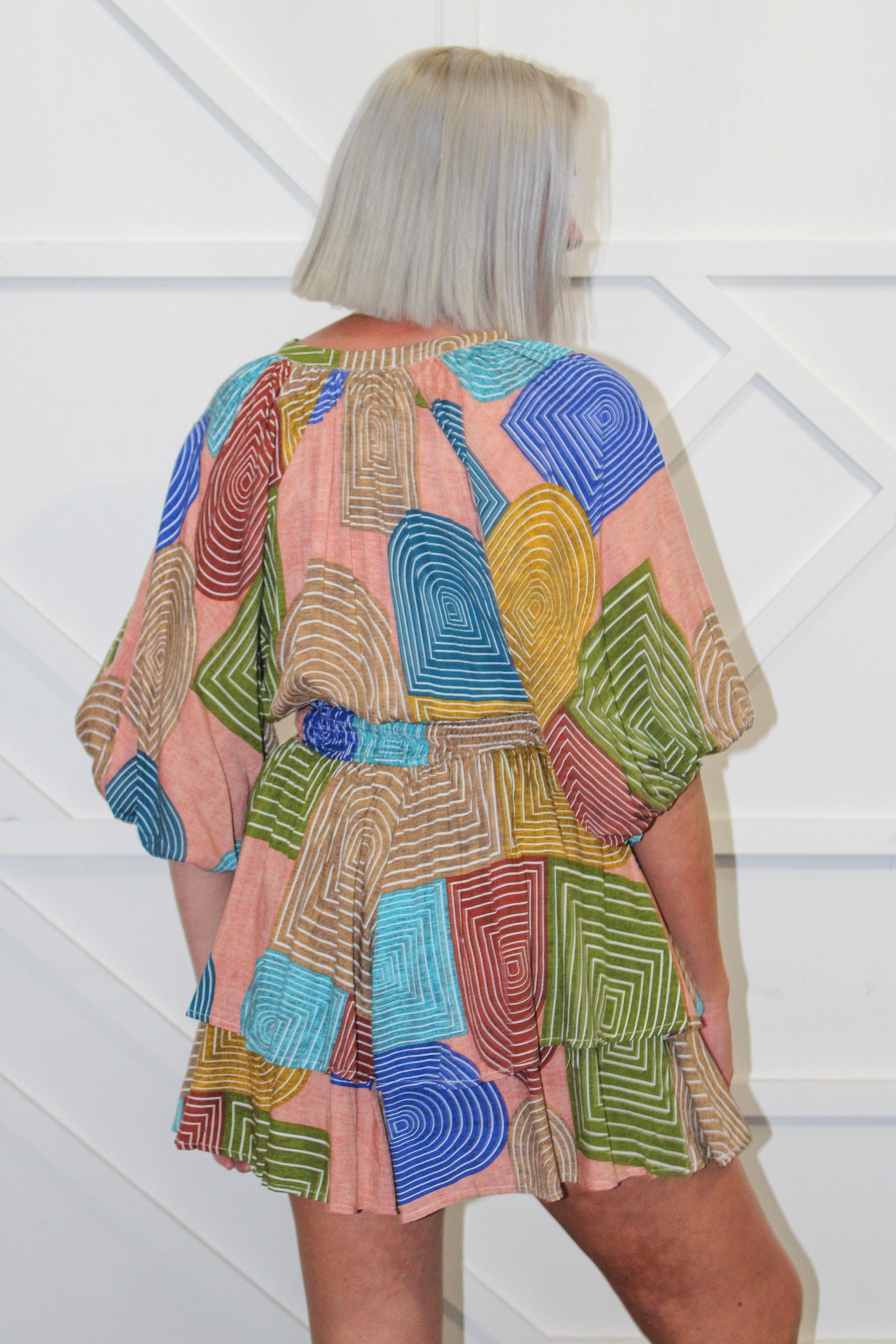 Elizabeth Printed Romper Dress
