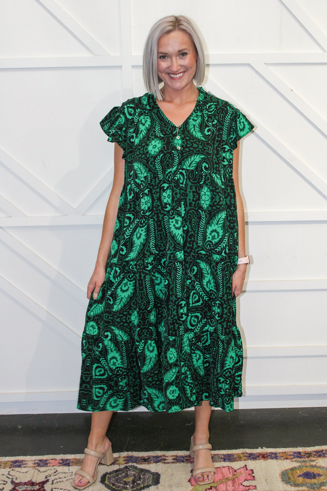 Lulu Ruffled Midi Dress