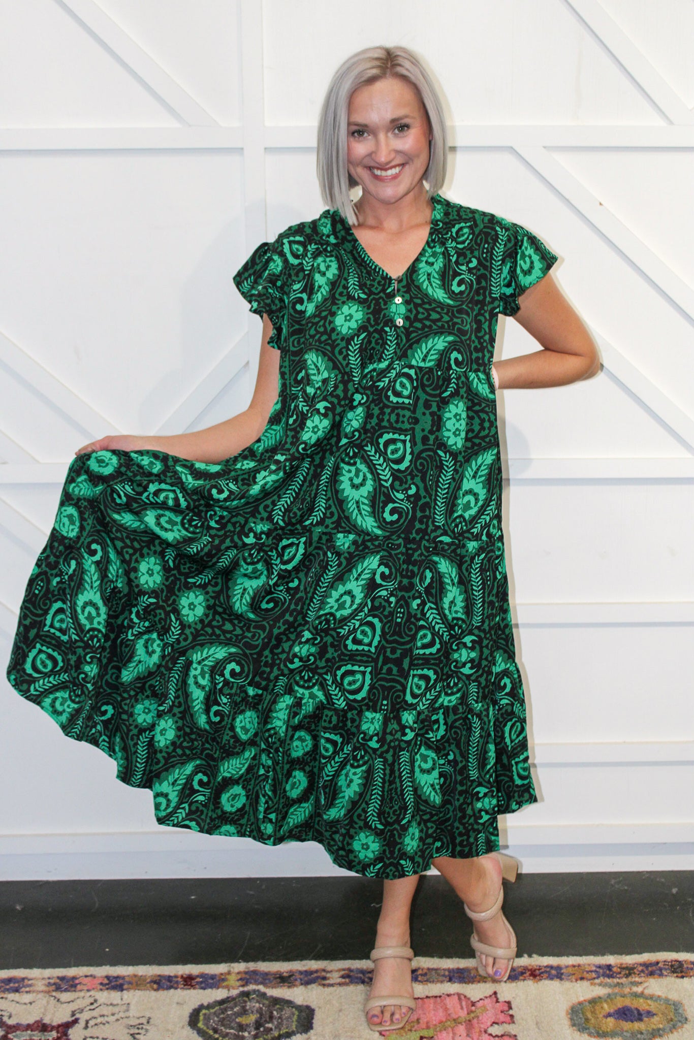 Lulu Ruffled Midi Dress