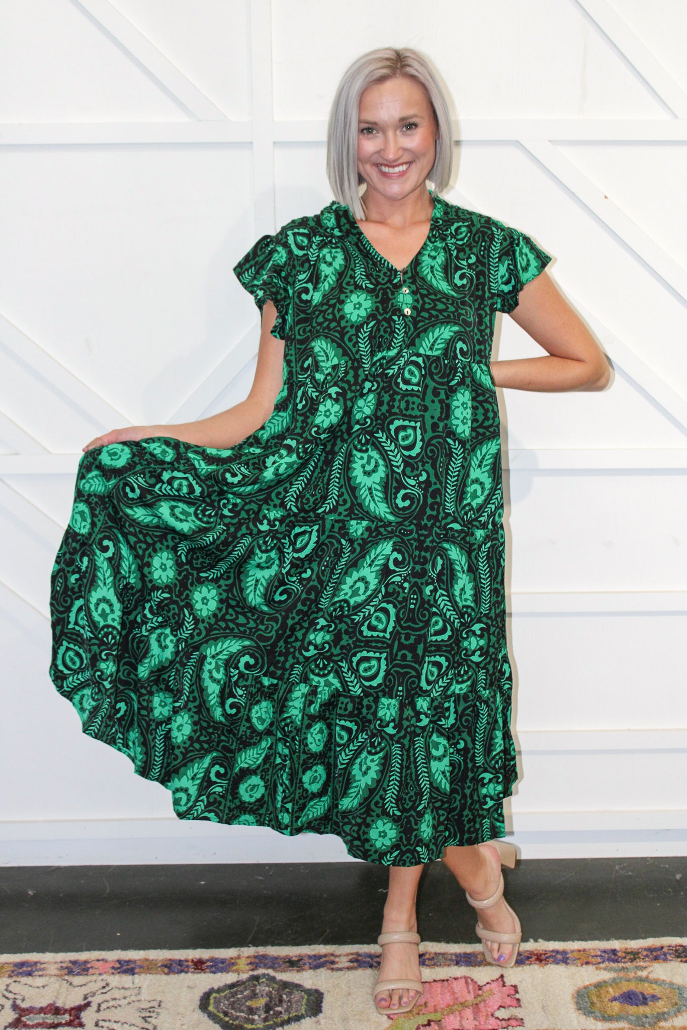 Lulu Ruffled Midi Dress