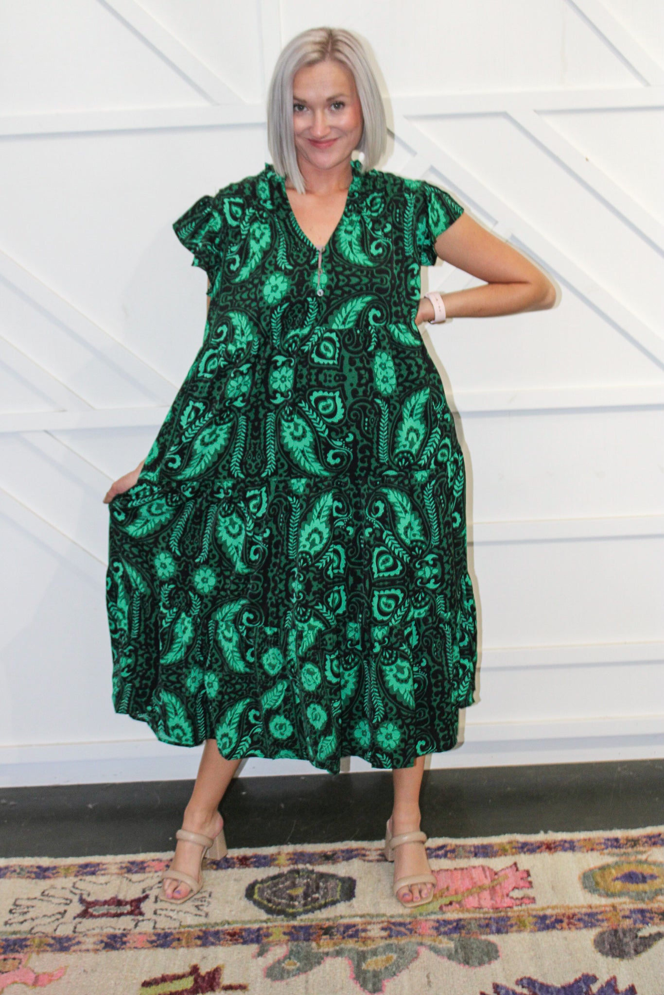 Lulu Ruffled Midi Dress
