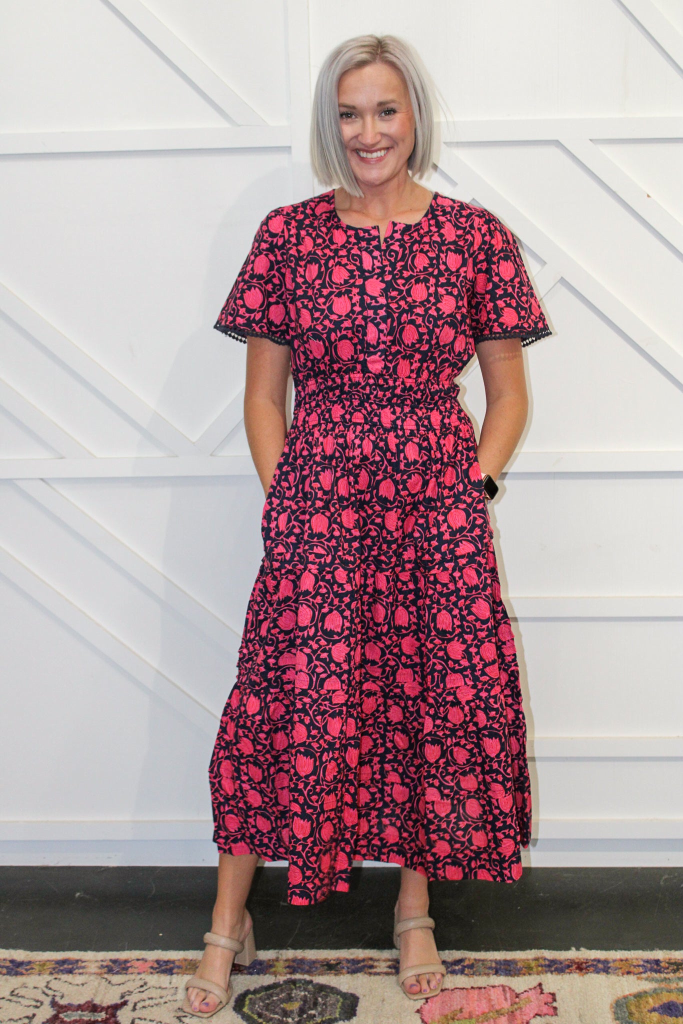 Rebecca Printed Midi Dress