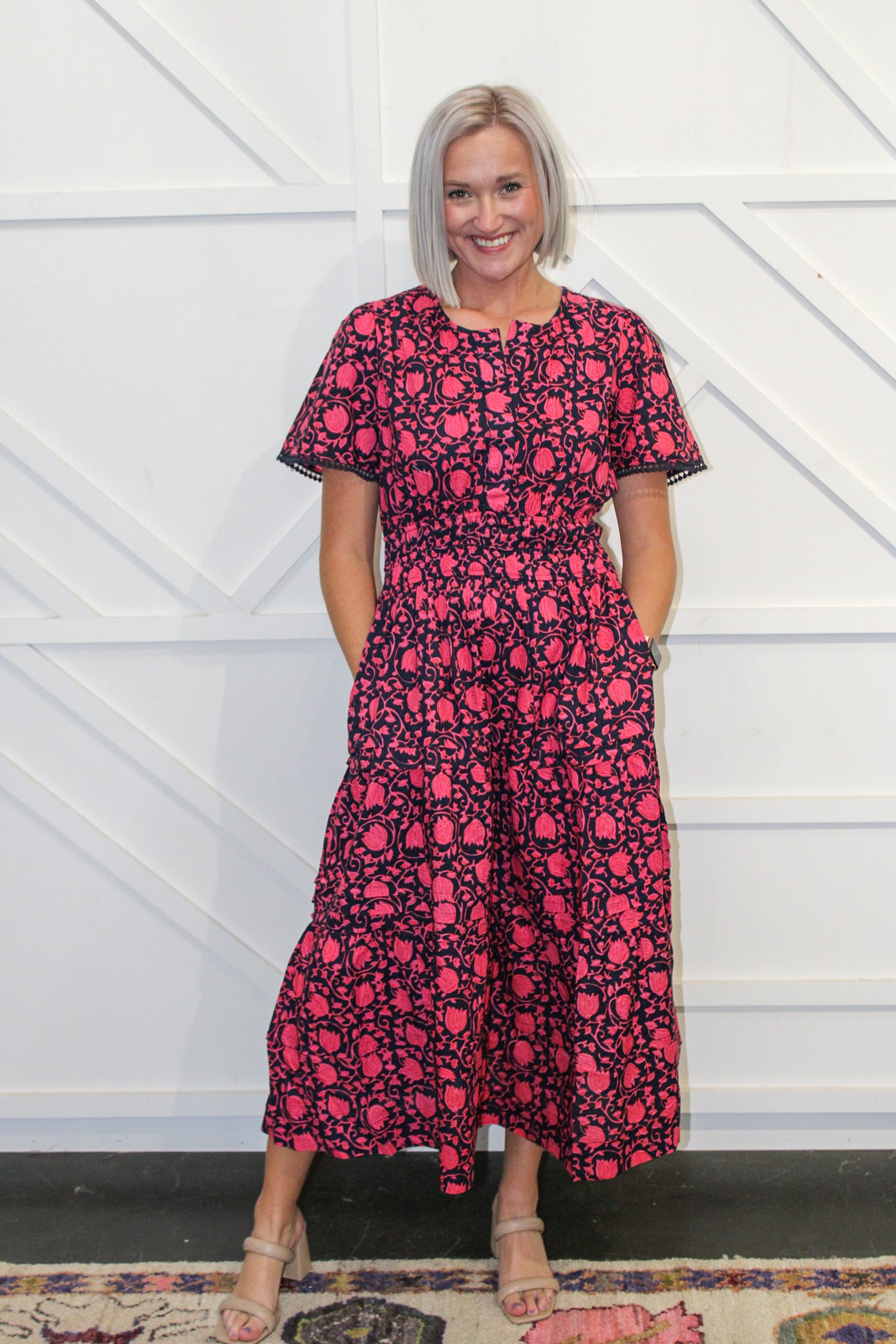 Rebecca Printed Midi Dress