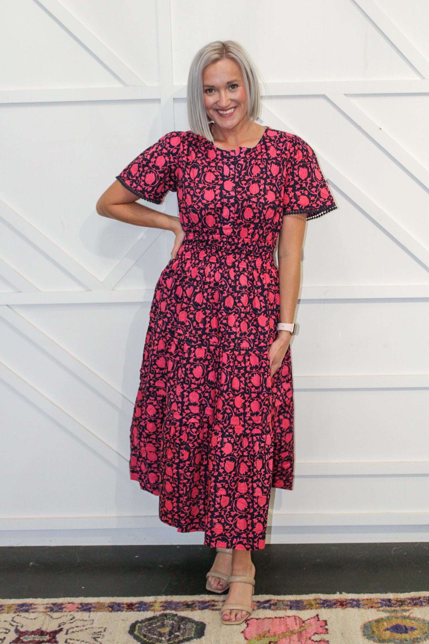 Rebecca Printed Midi Dress