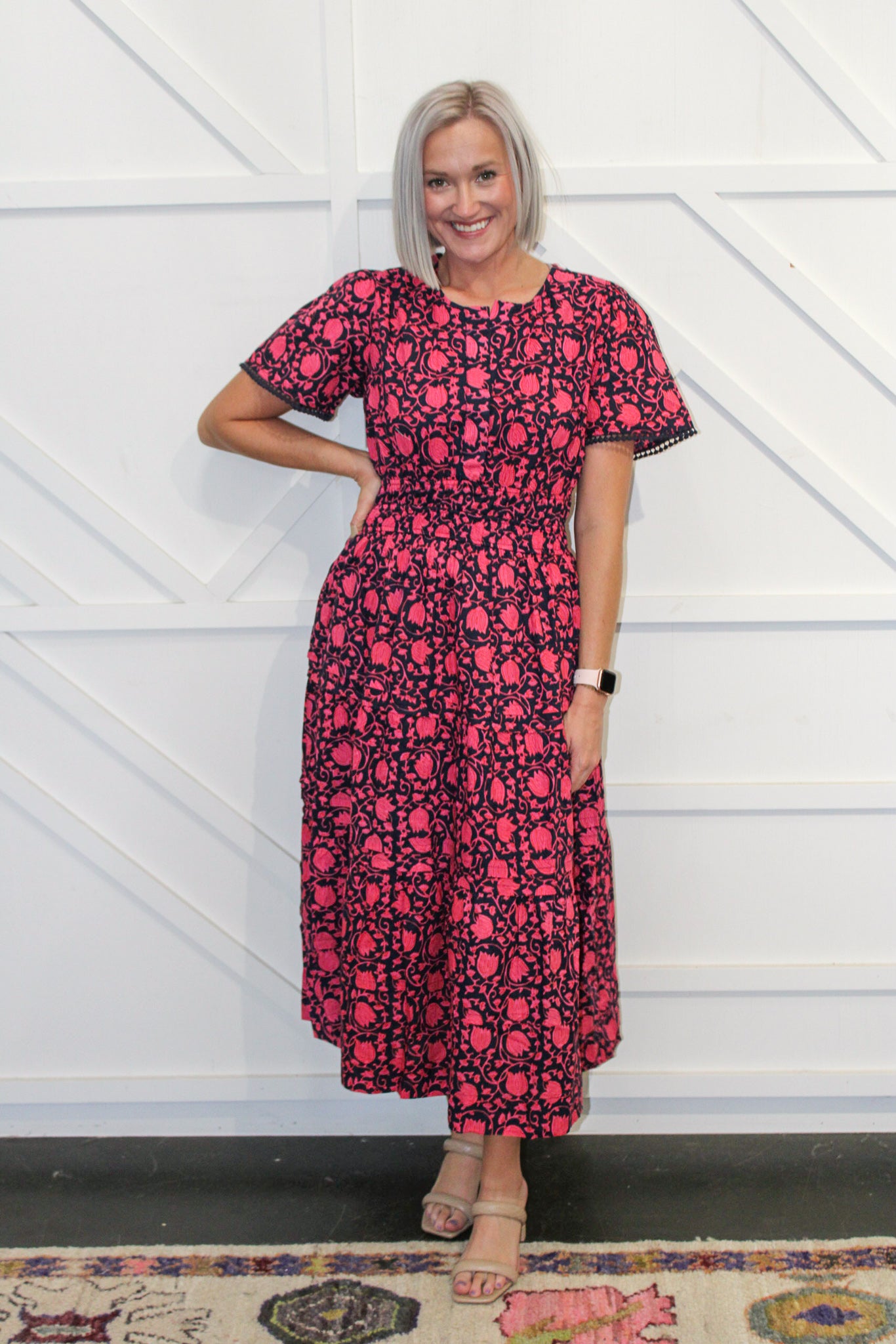 Rebecca Printed Midi Dress