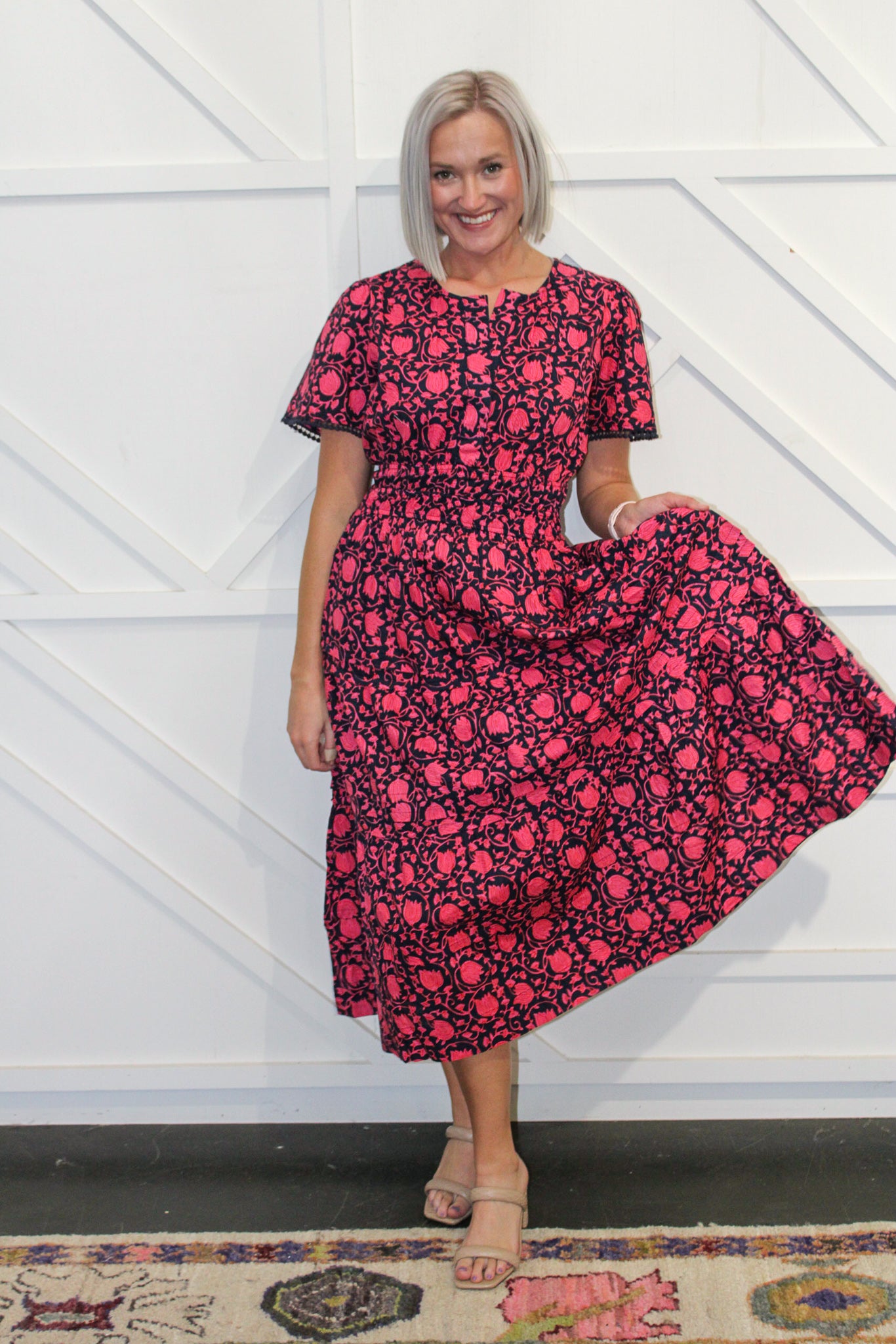 Rebecca Printed Midi Dress
