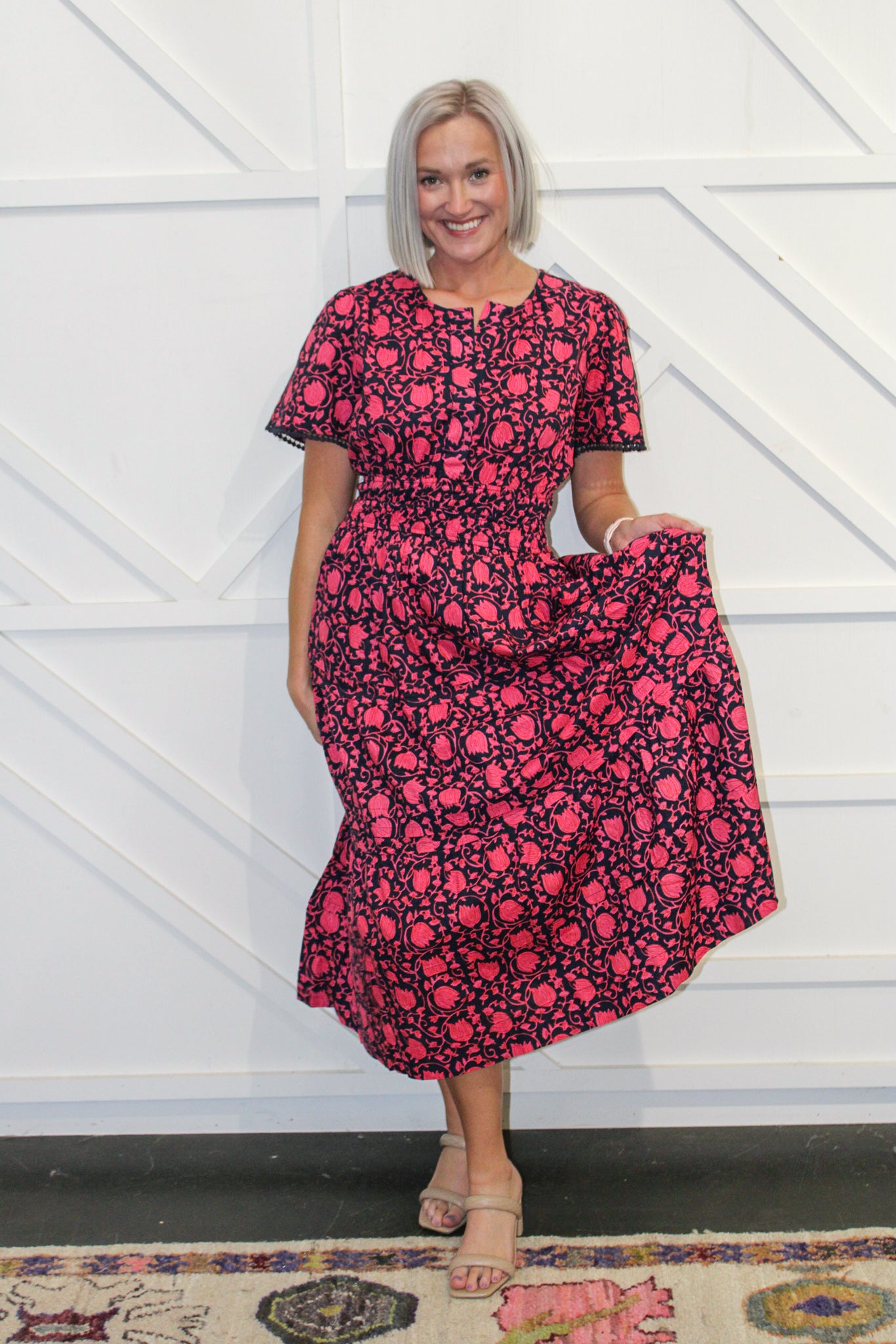 Rebecca Printed Midi Dress