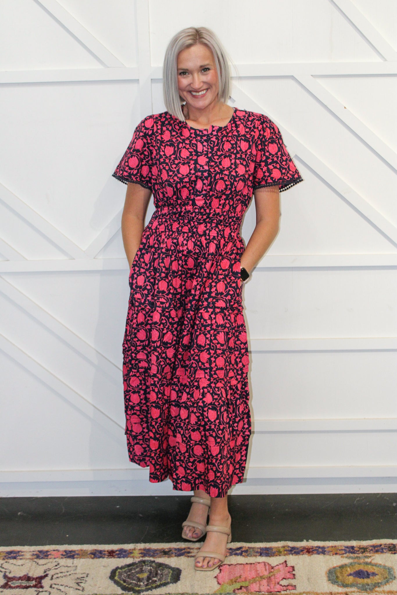 Rebecca Printed Midi Dress