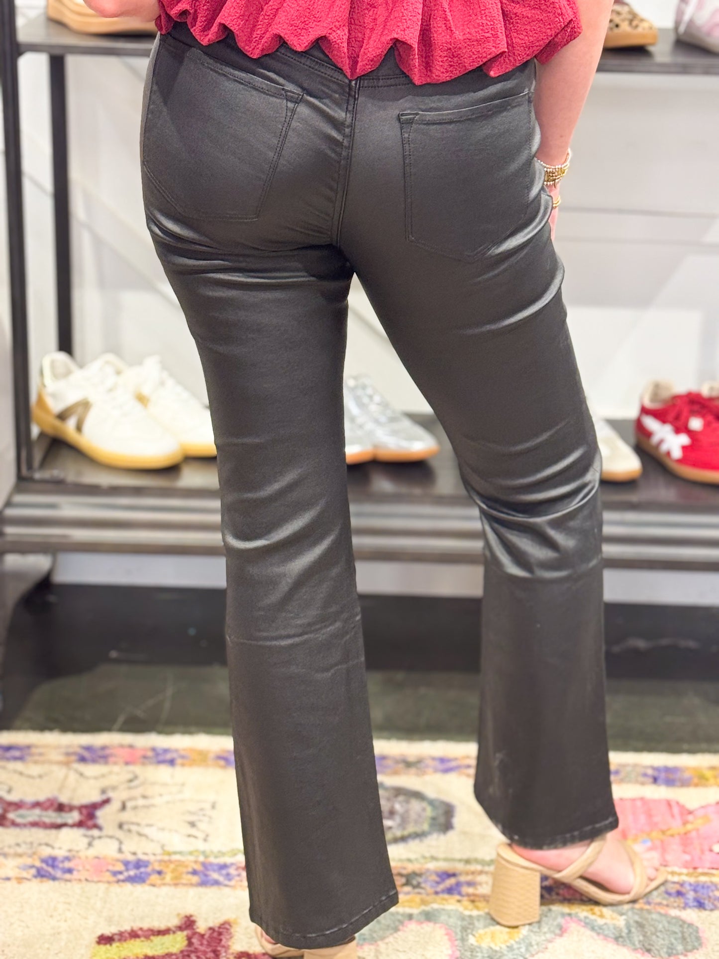 Jaxtyn Black Pleather Jean