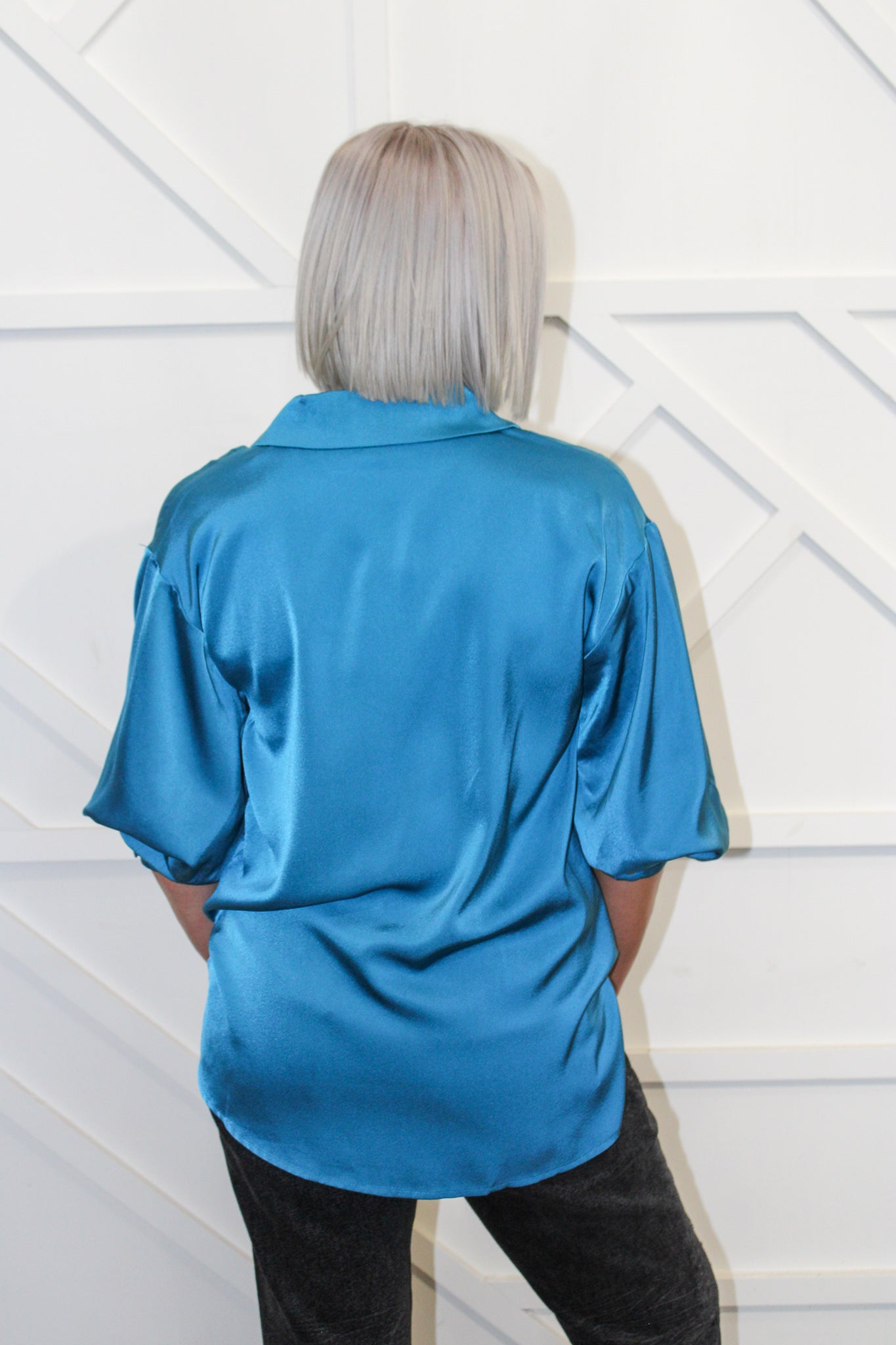 Norah Satin Button Down Top