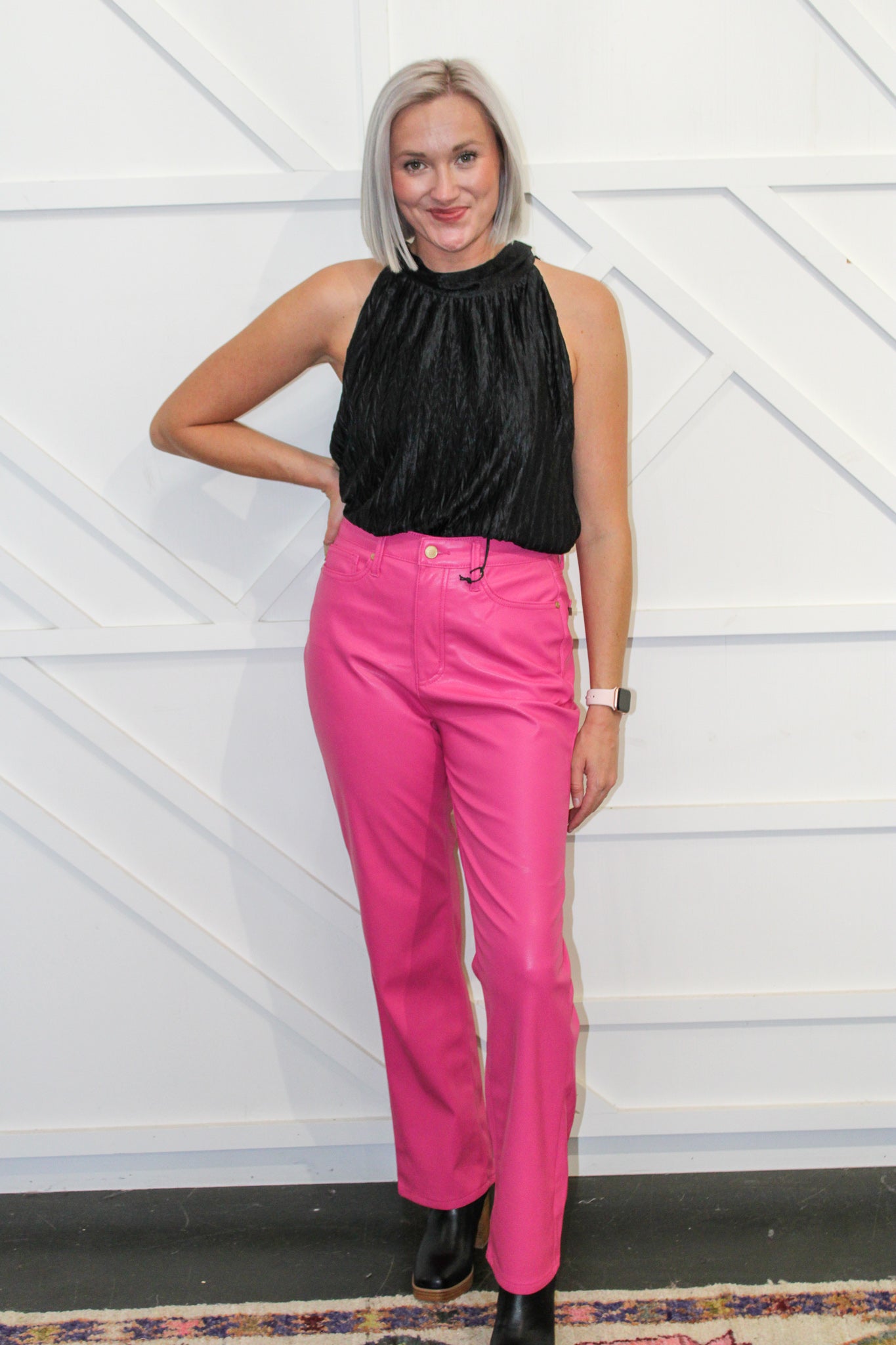 HW Tummy Control Faux Leather Pant