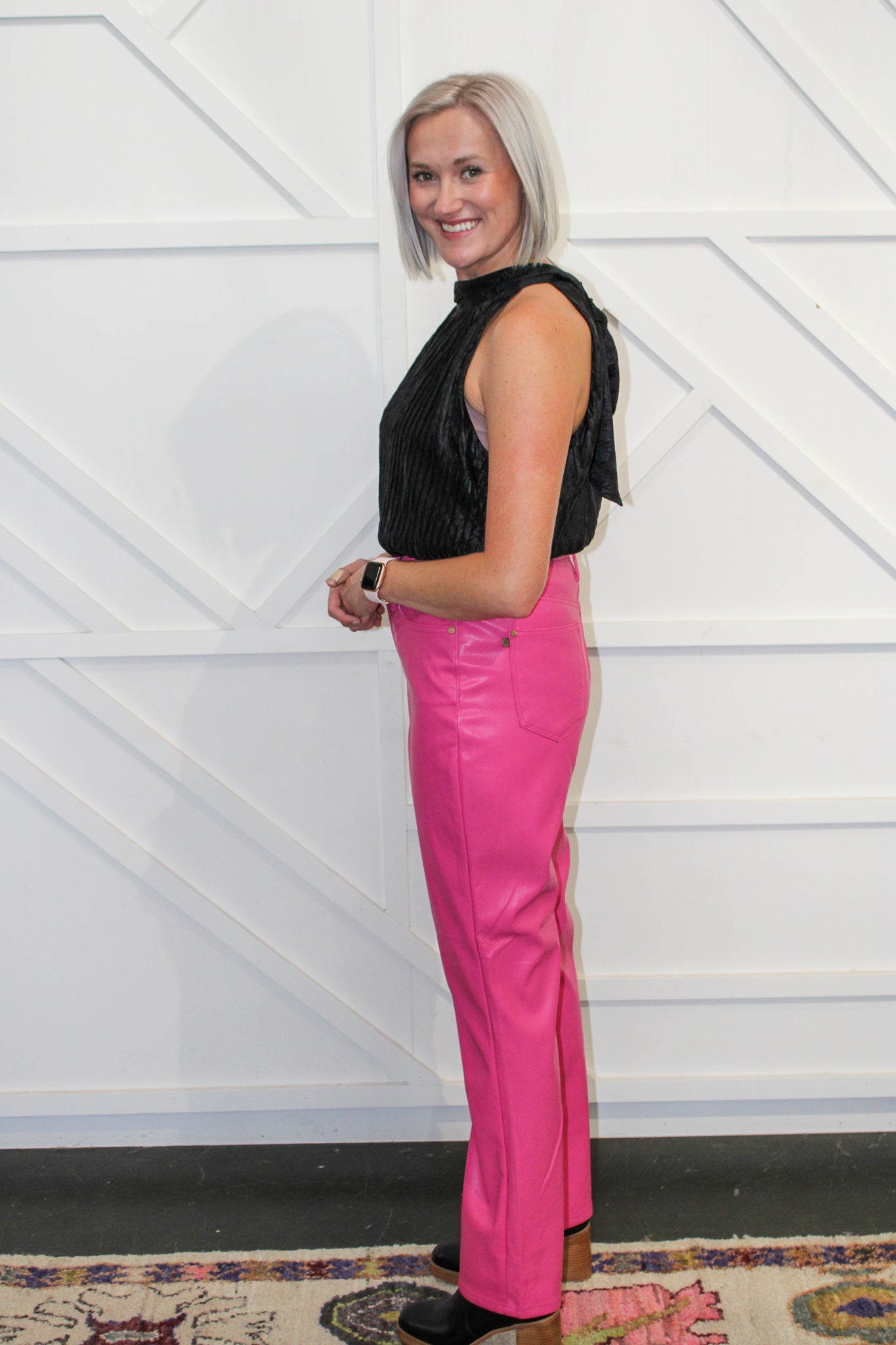 HW Tummy Control Faux Leather Pant