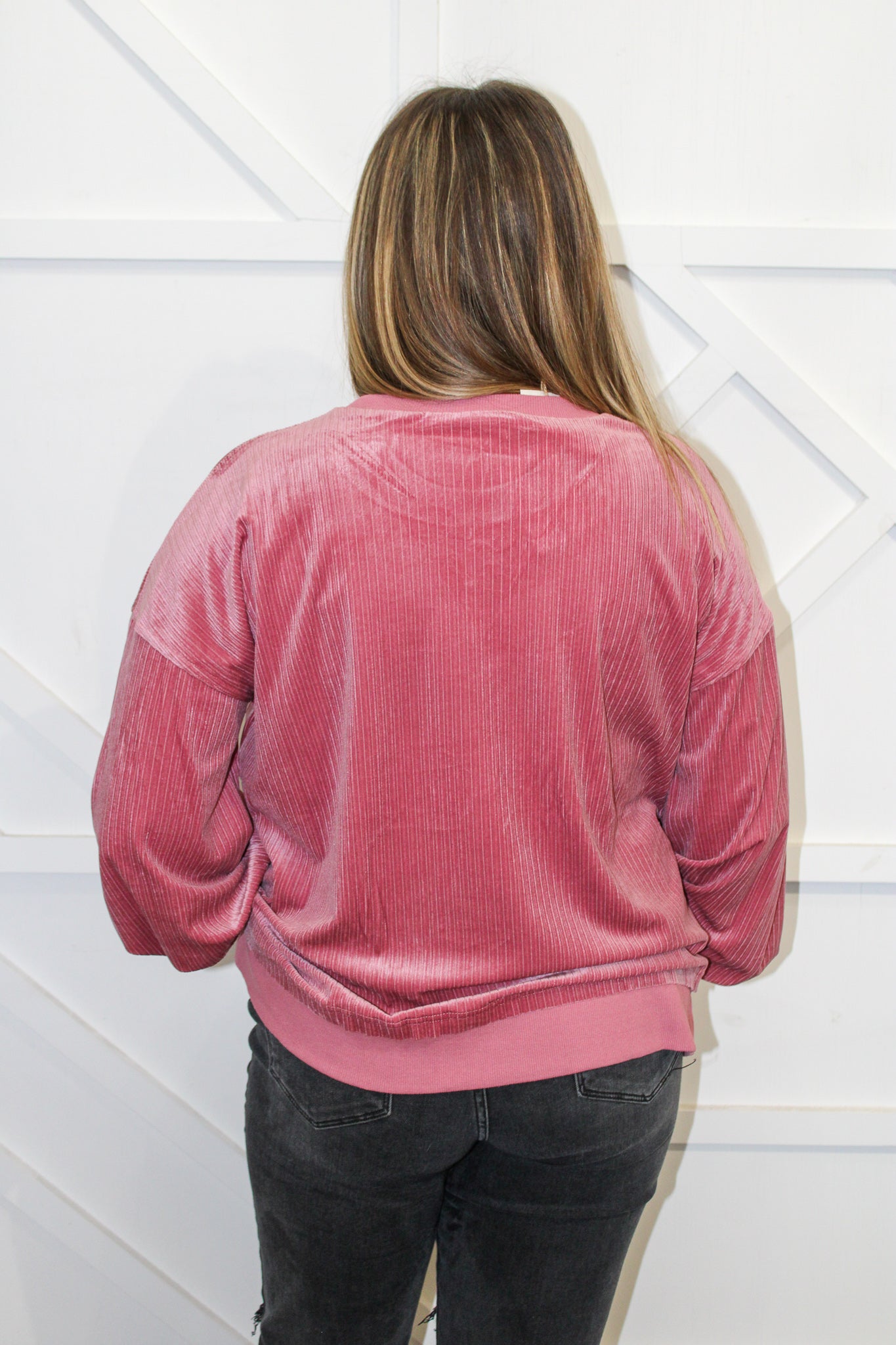 Bev Rib Velvet Boxy Top