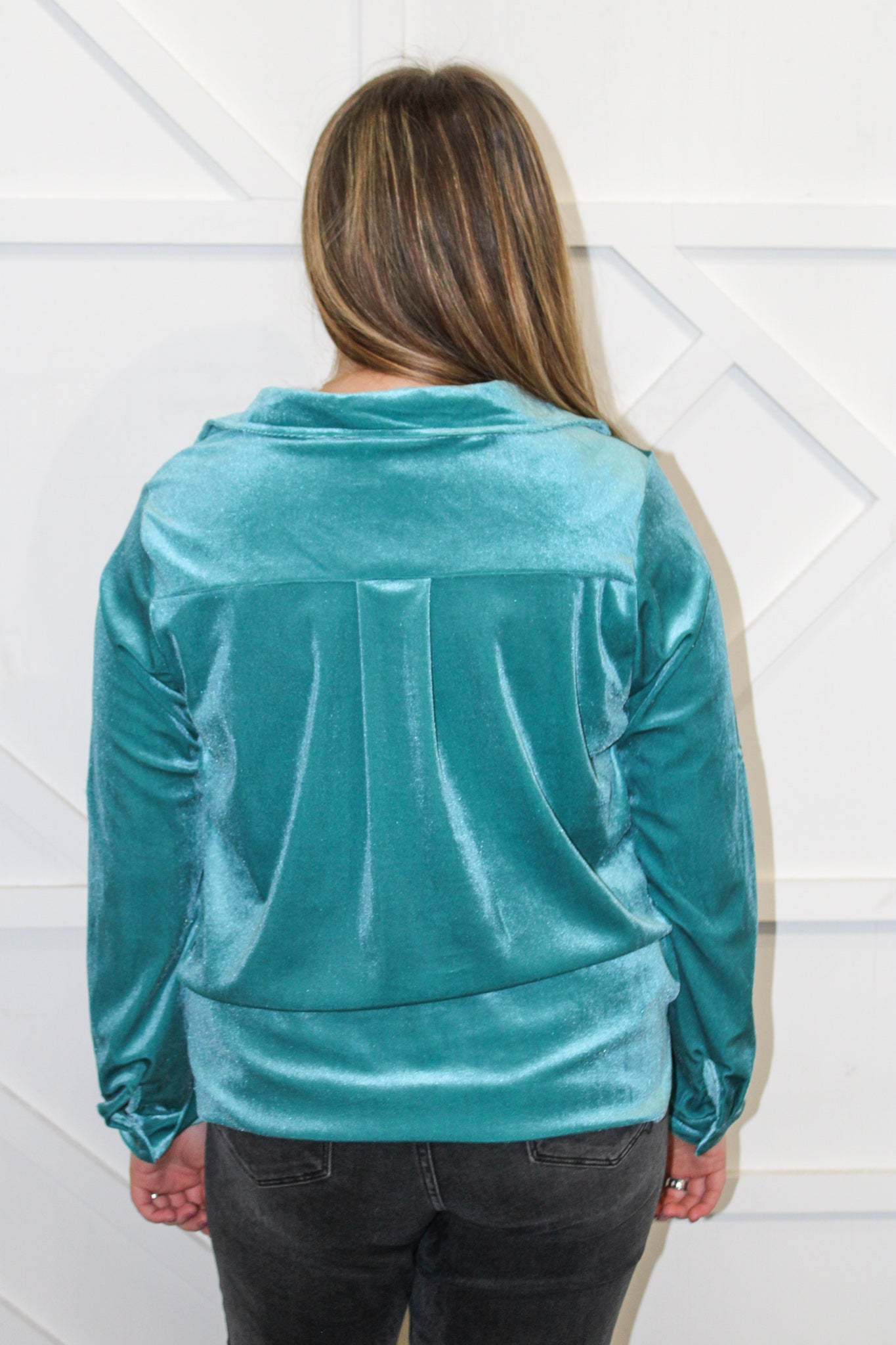 Carina Velvet Button Down Top