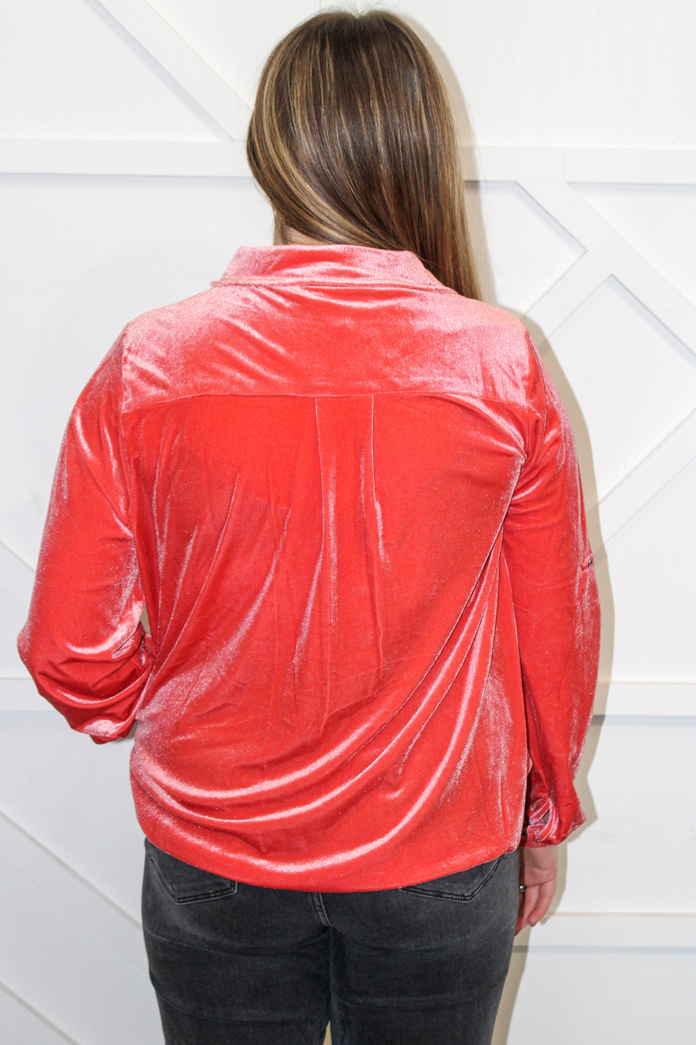 Carina Velvet Button Down Top