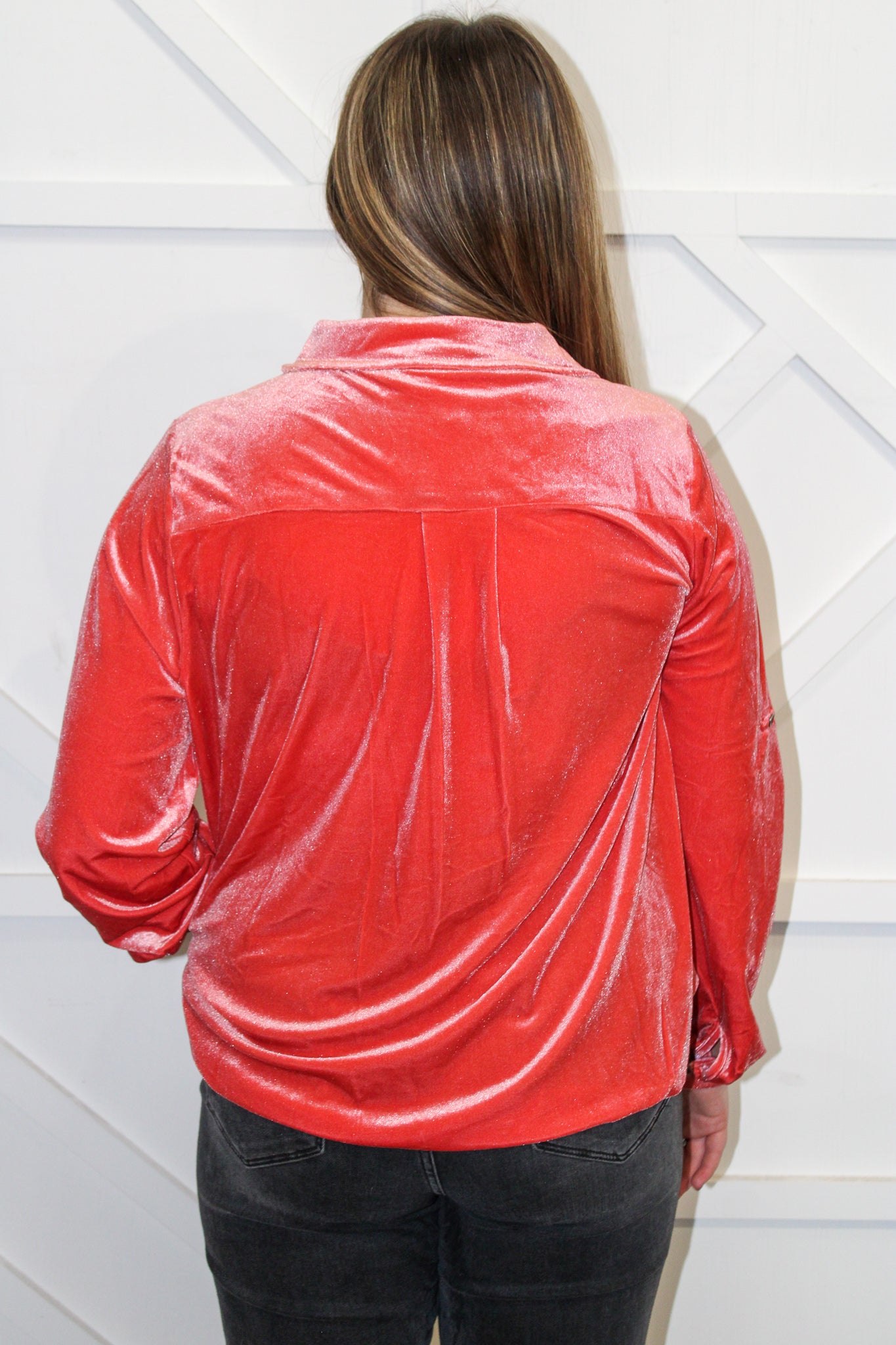 Carina Velvet Button Down Top