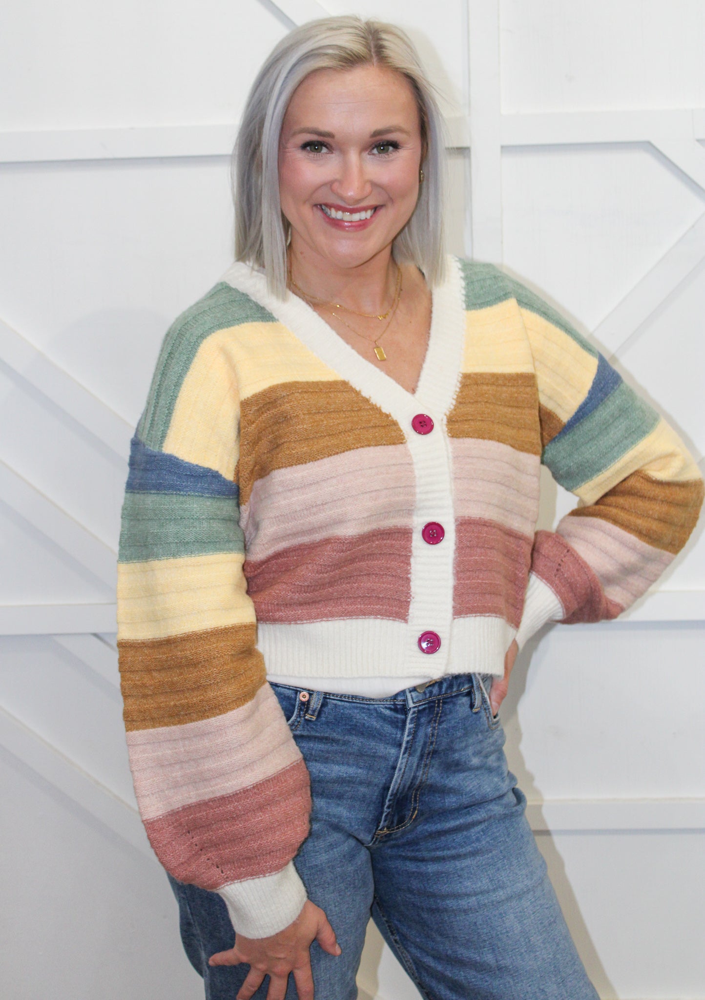 Multi Striped Cardigan