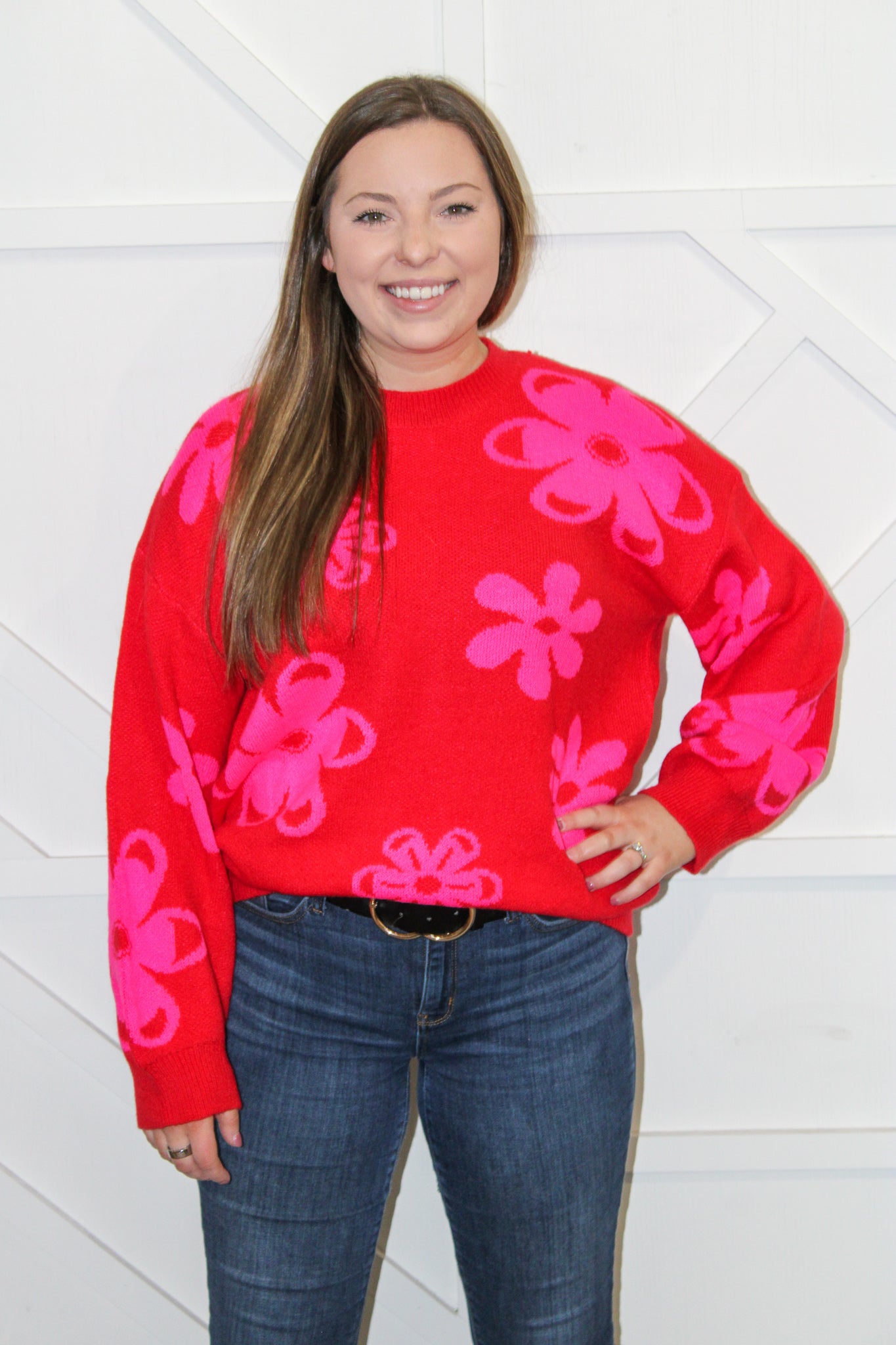 Lennon Knit Flower Sweater