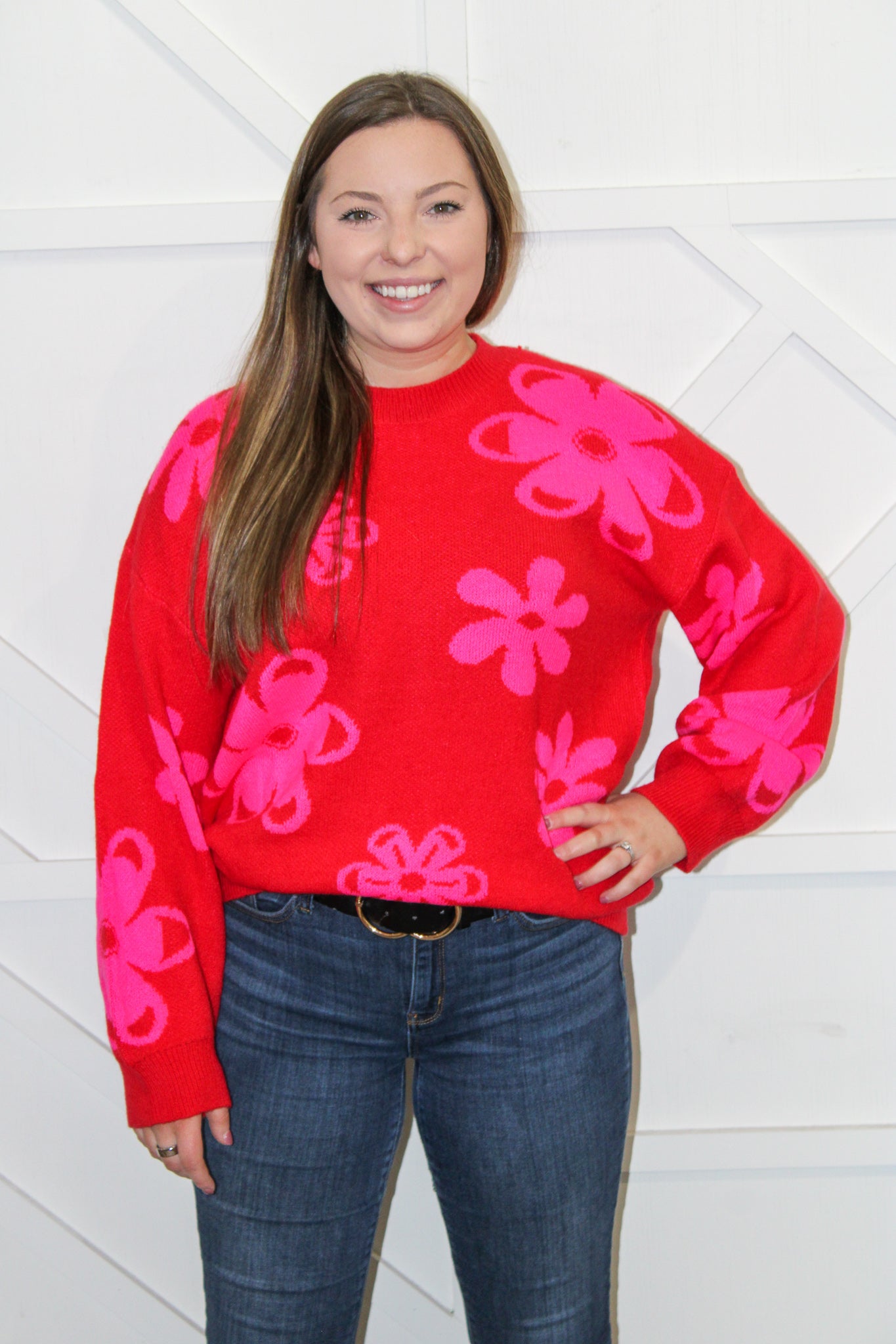 Lennon Knit Flower Sweater