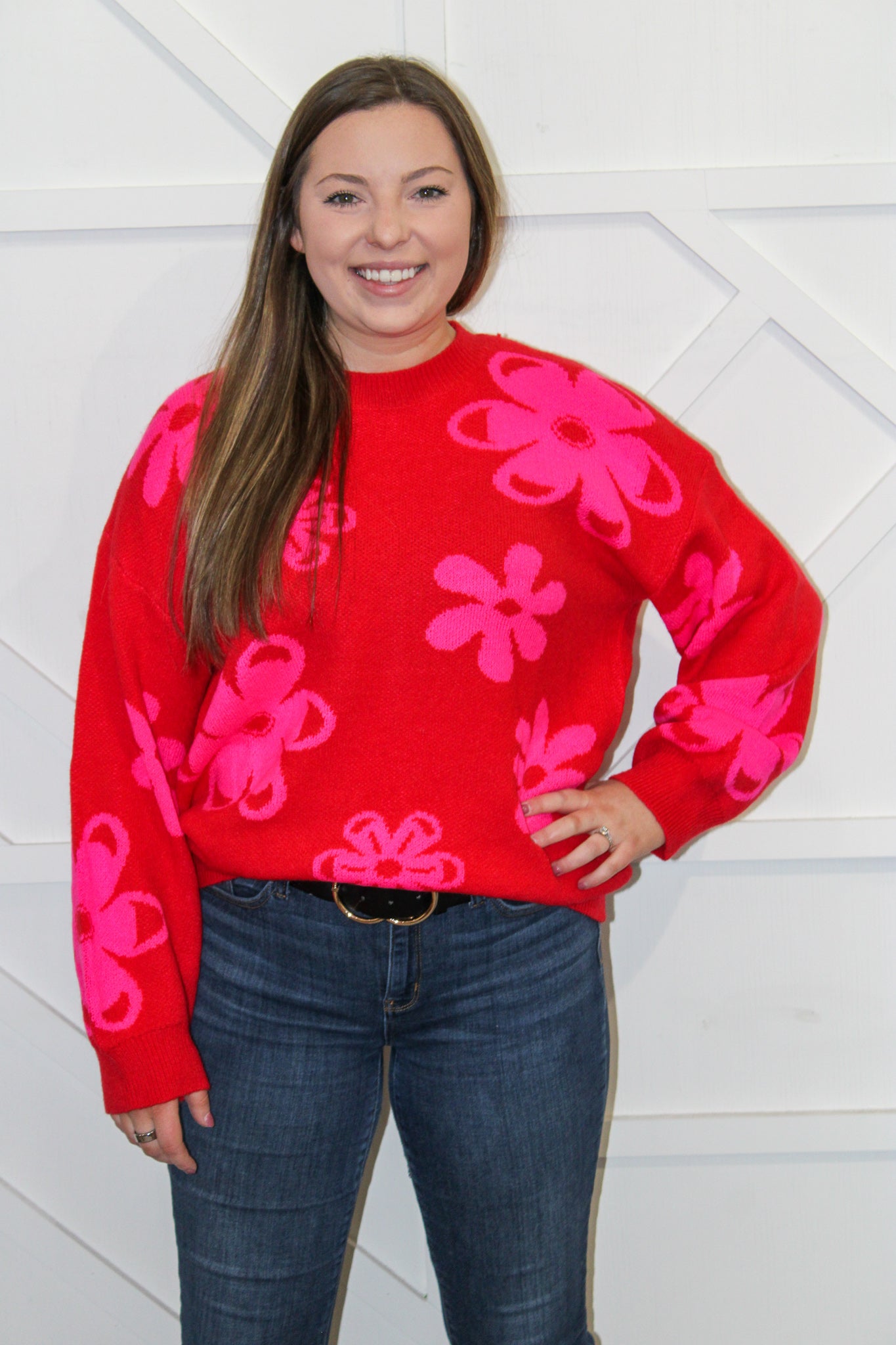 Lennon Knit Flower Sweater