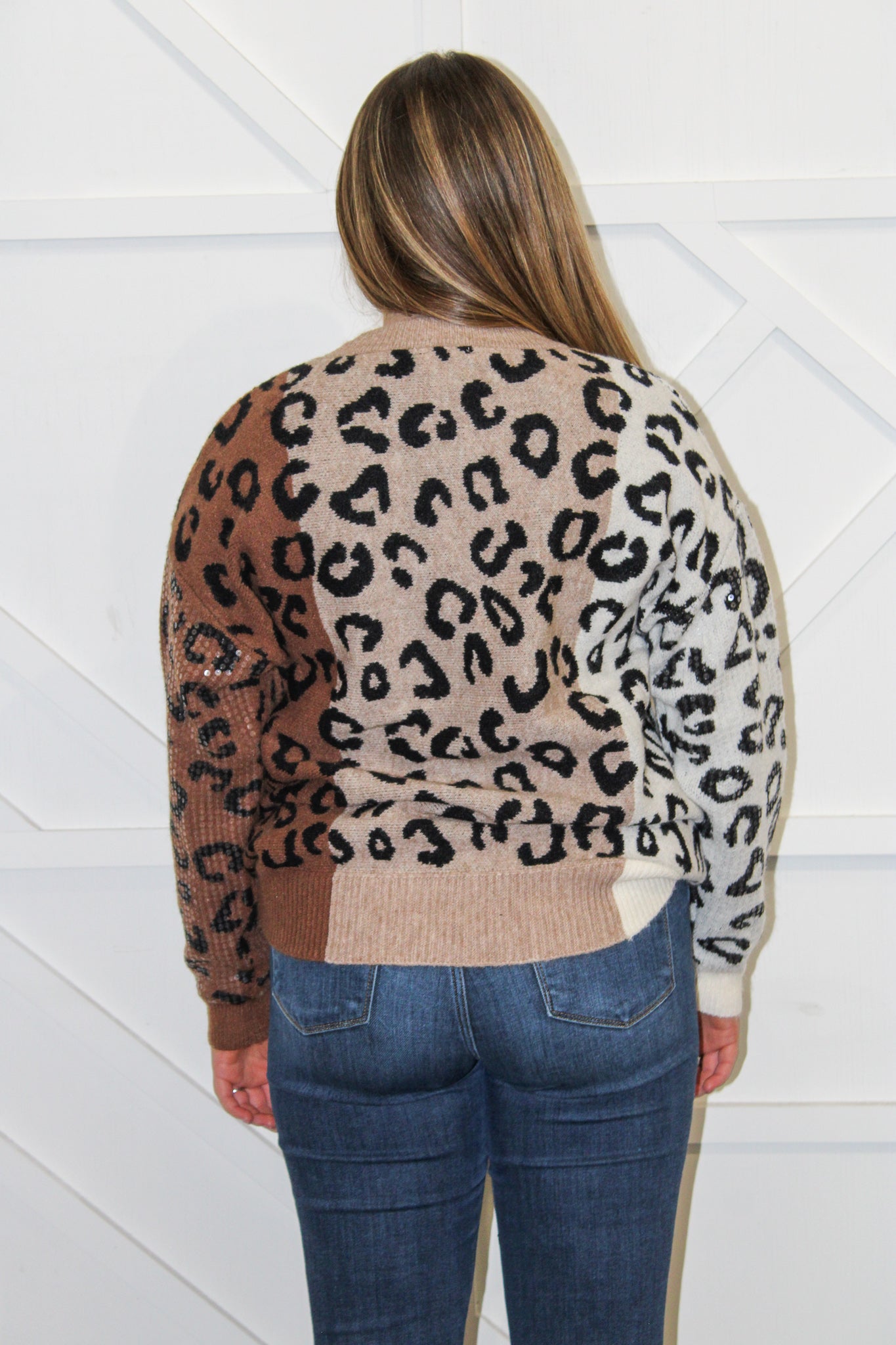 Delilah Sequin Taupe Sweater