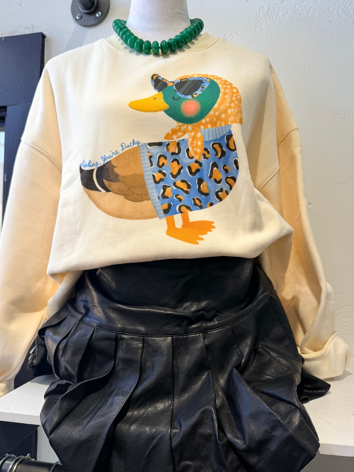 Darling You're Ducky Crop Sweatshirt
