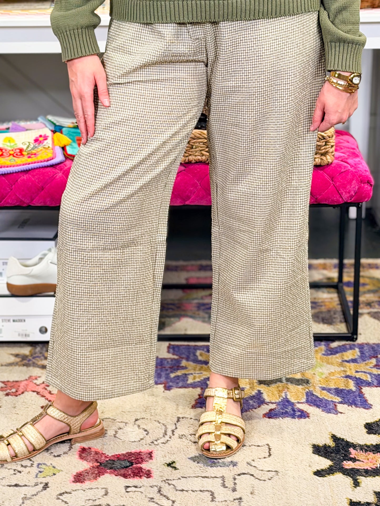 Mini Plaid Pull on Pant