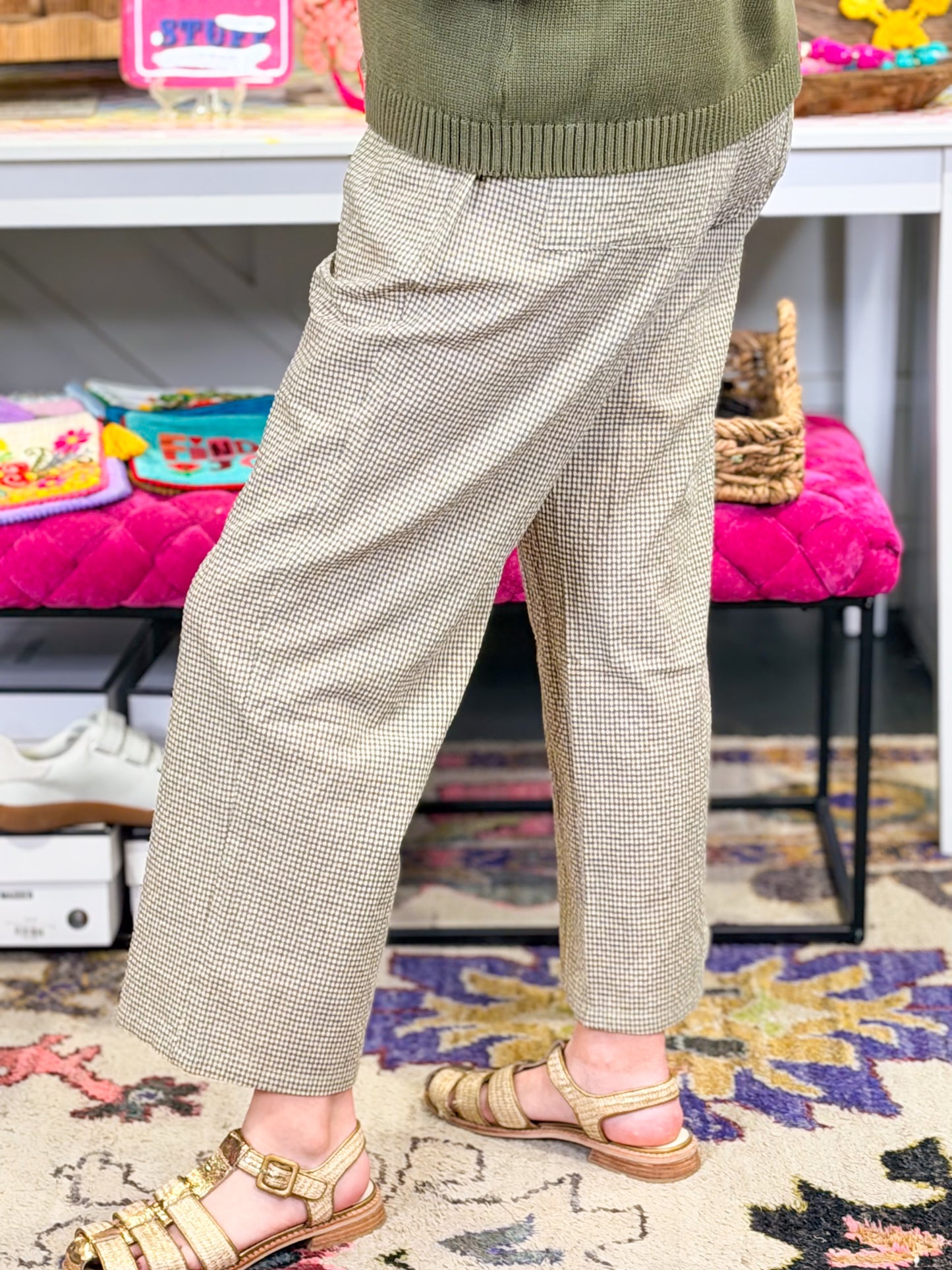 Mini Plaid Pull on Pant